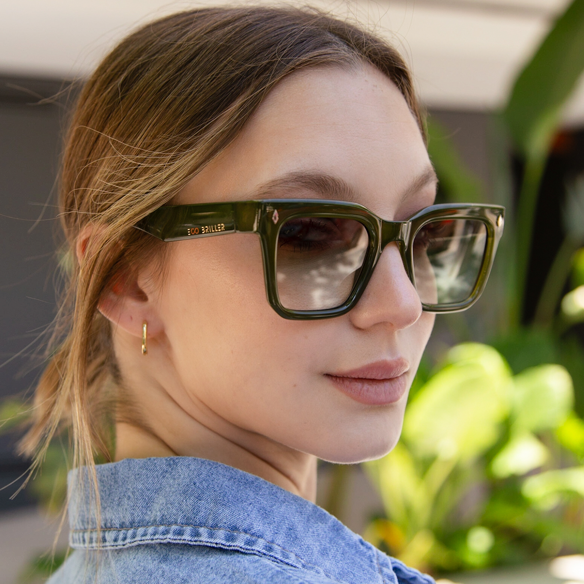 Anteojos De Sol - Jacobs - Milky Olive - Lente Verde Degrade Eco Sustentable
