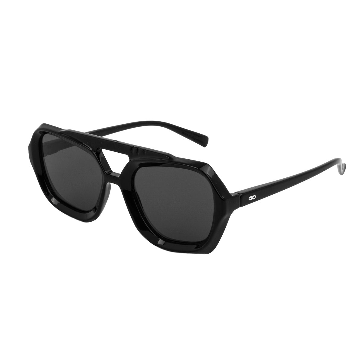 Anteojos de Sol - Tiger - Negro Brillo - Lente polarizado gris