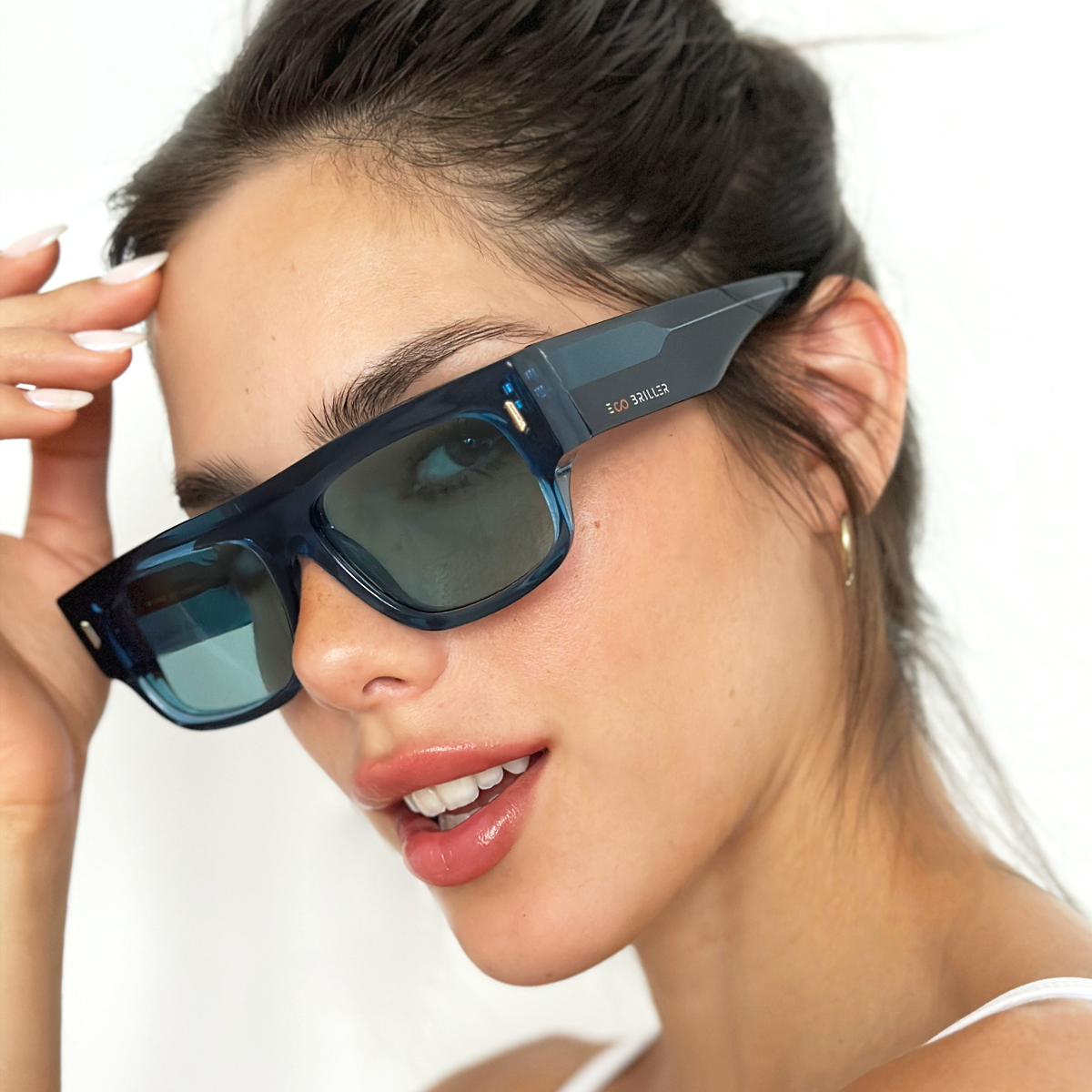 Anteojos De Sol - Glasgow Premium Series - Translucido Azul - Lente Turquesa Eco Sustentable