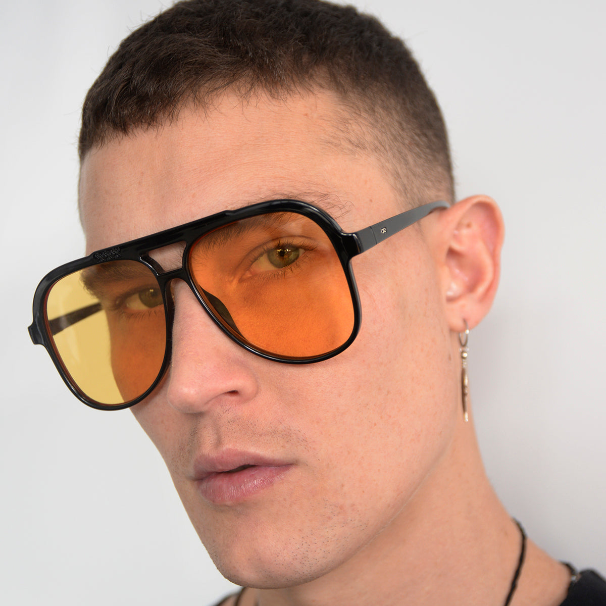 Anteojos de Sol - Triple XXX - Negro Brillo - Lente amarillo