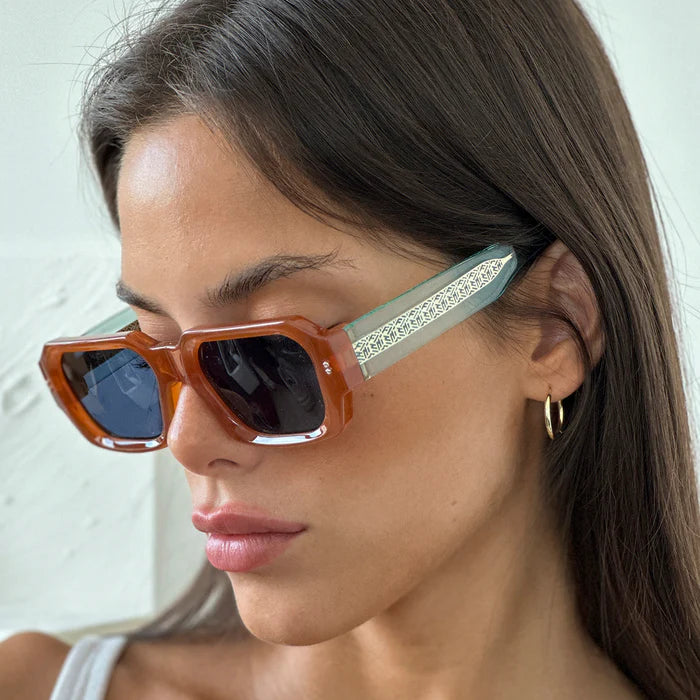 Anteojos de Sol - Bronx - Dark Honey - Lente Azul