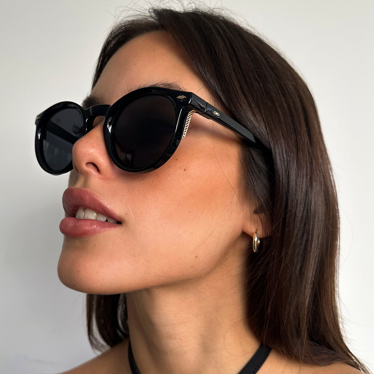 Anteojos de Sol - Holbox - Negro Brillo - Lente gris polarizado