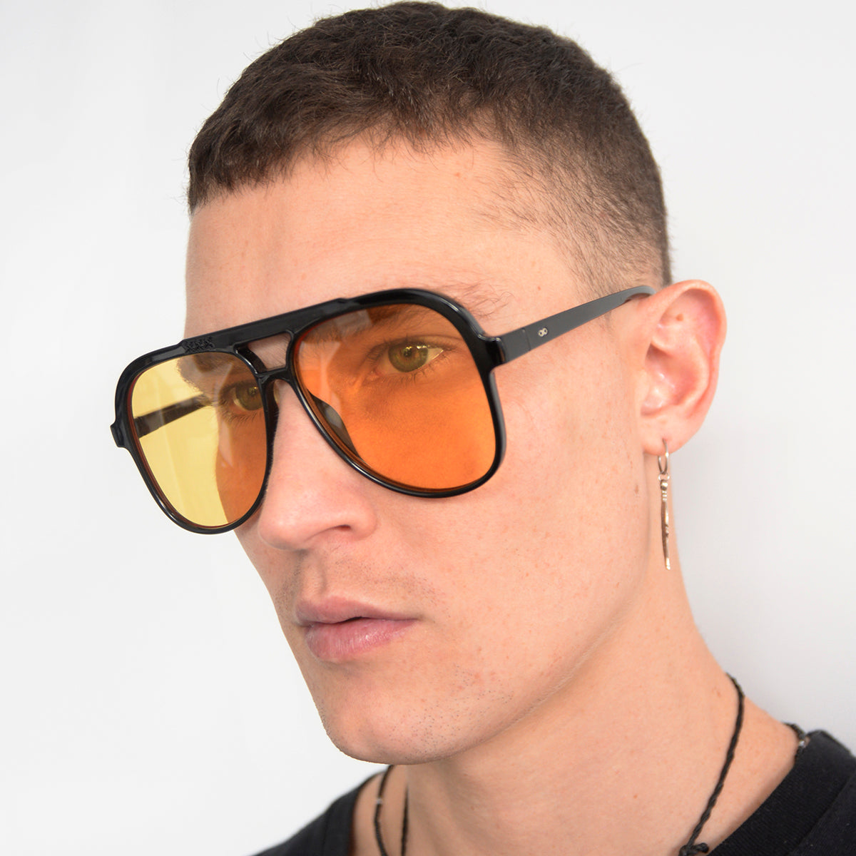 Anteojos de Sol - Triple XXX - Negro Brillo - Lente amarillo