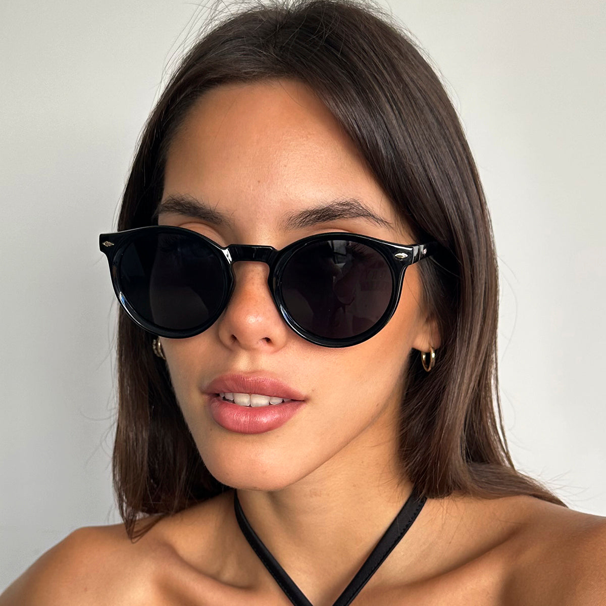 Anteojos de Sol - Holbox - Negro Brillo - Lente gris polarizado