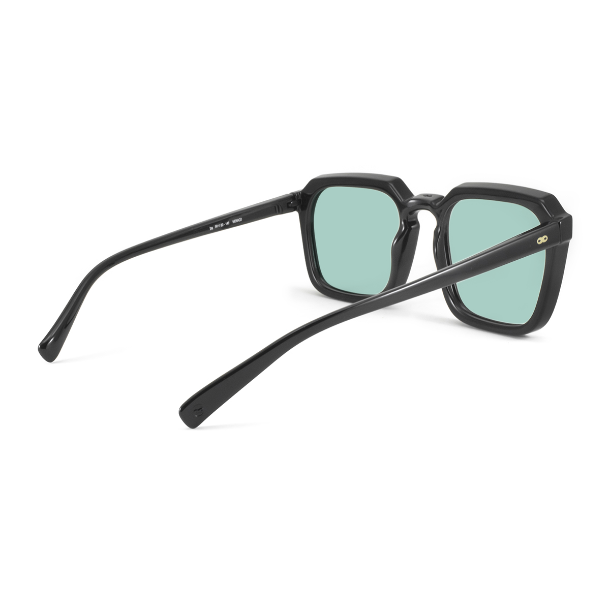 Anteojos de Sol - Monaco - Negro Brillo - Lente turquesa