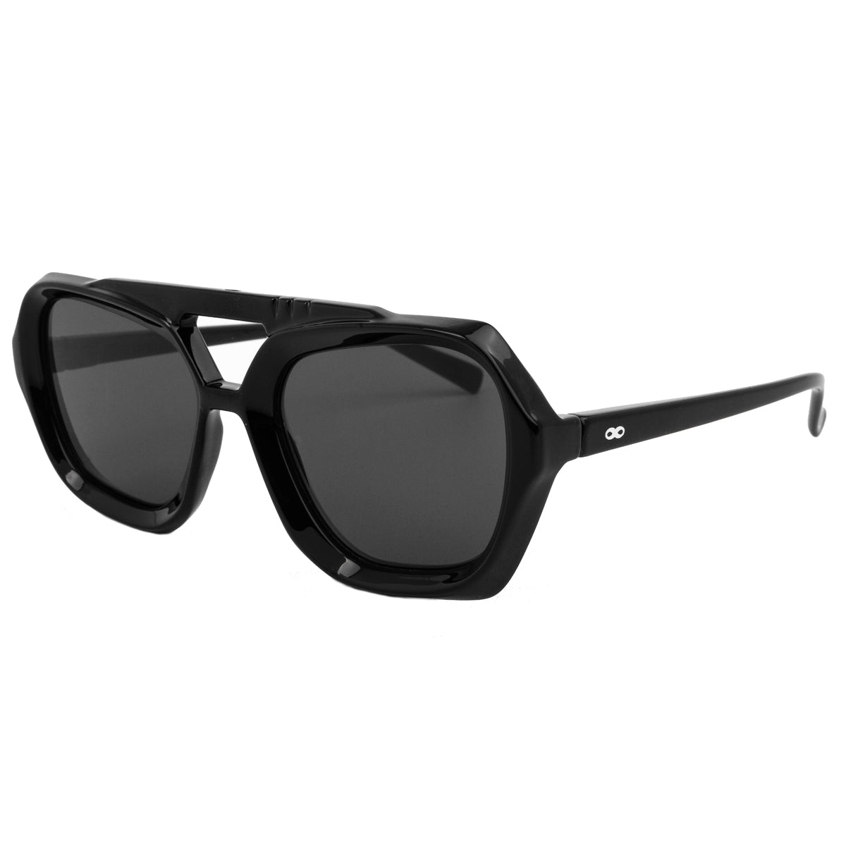 Anteojos de Sol - Tiger - Negro Brillo - Lente polarizado gris