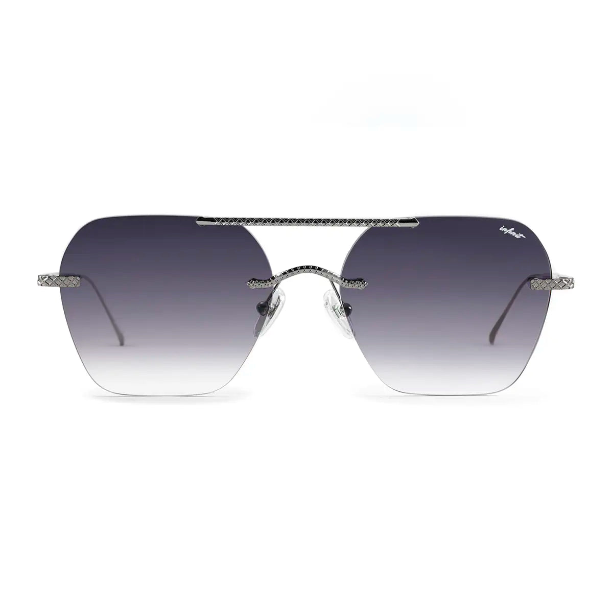 Anteojos De Sol - Lyon Metal Premium Series - Gris - Lente Gris Degrade