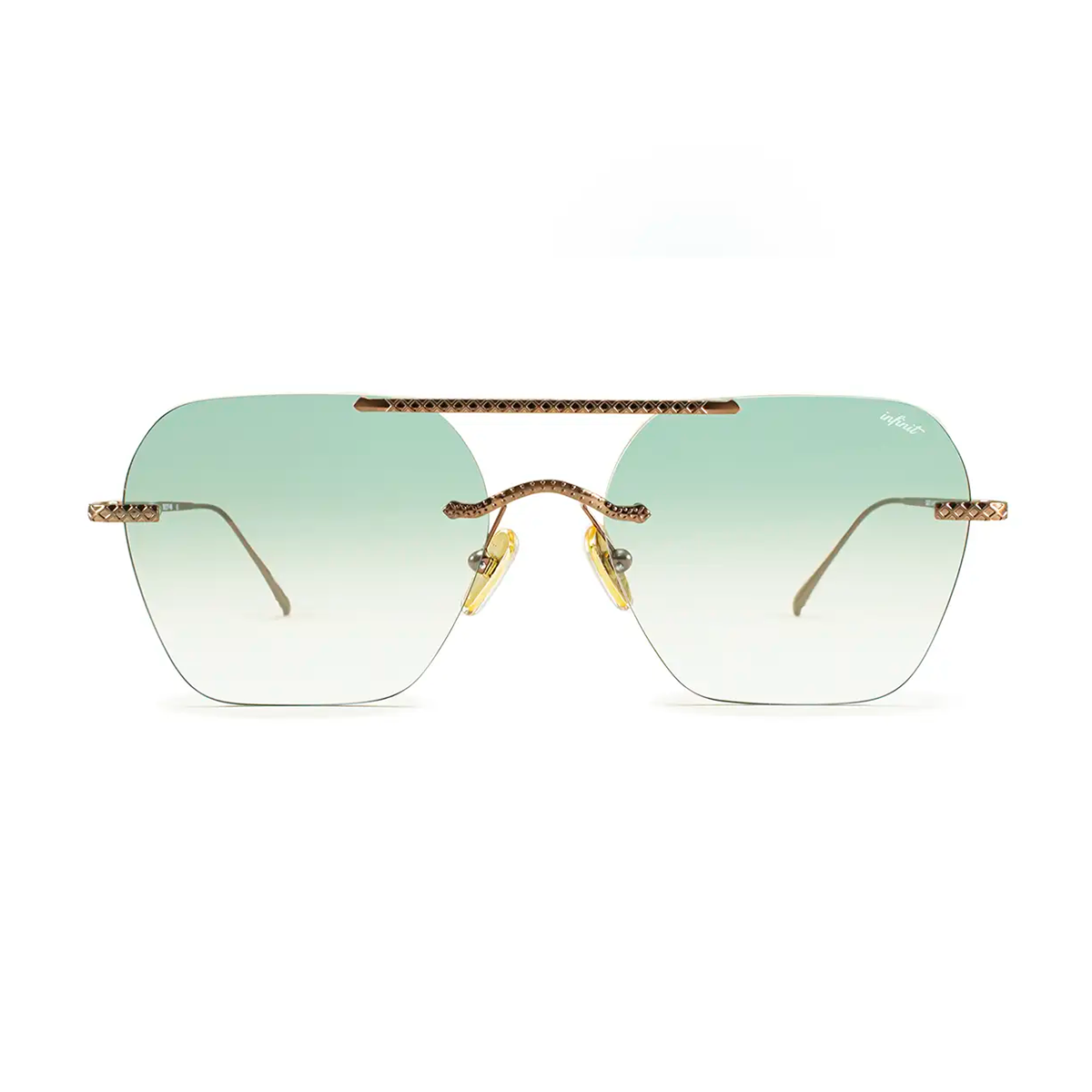 Anteojos De Sol - Lyon Metal Premium Series - Chocolate - Lente Verde Degrade