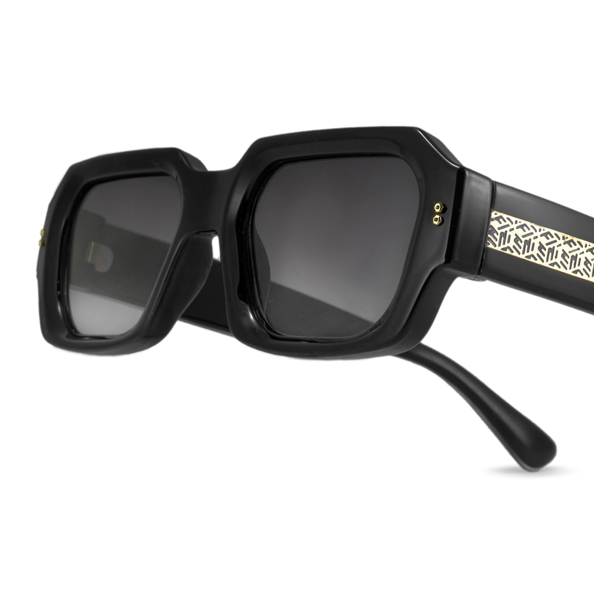Anteojos de sol - Bronx Premium Series - Negro Brillo - Lente gris