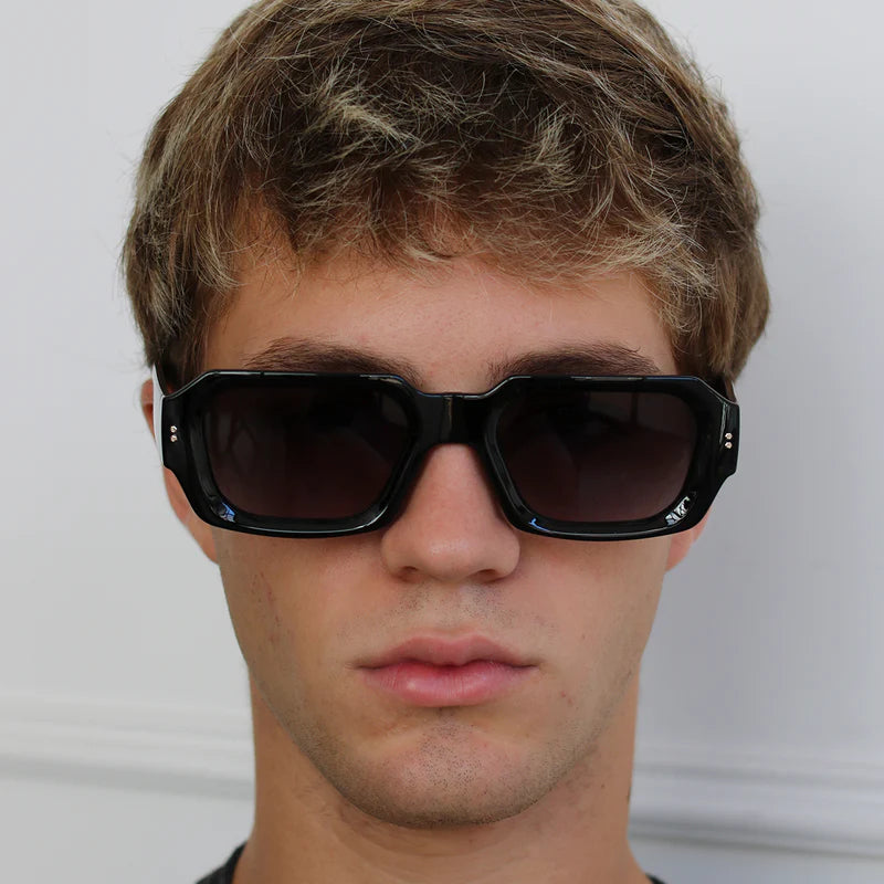 Anteojos de sol - Bronx Premium Series - Negro Brillo - Lente gris