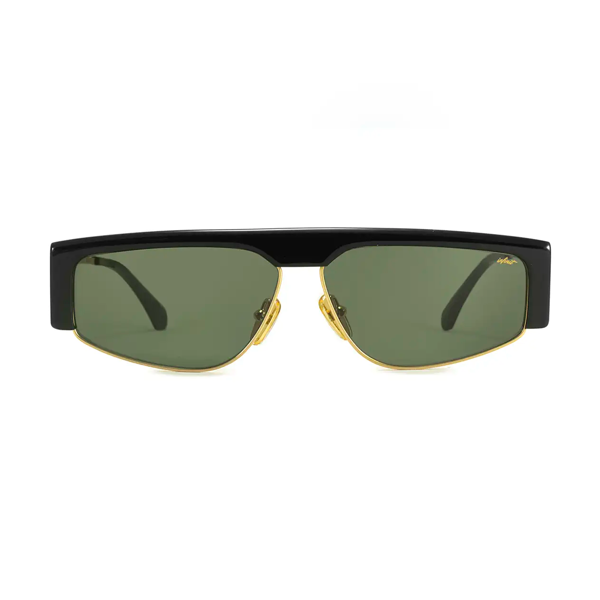 Anteojos De Sol - Brooklyn - Negro Brillo - Lente Verde