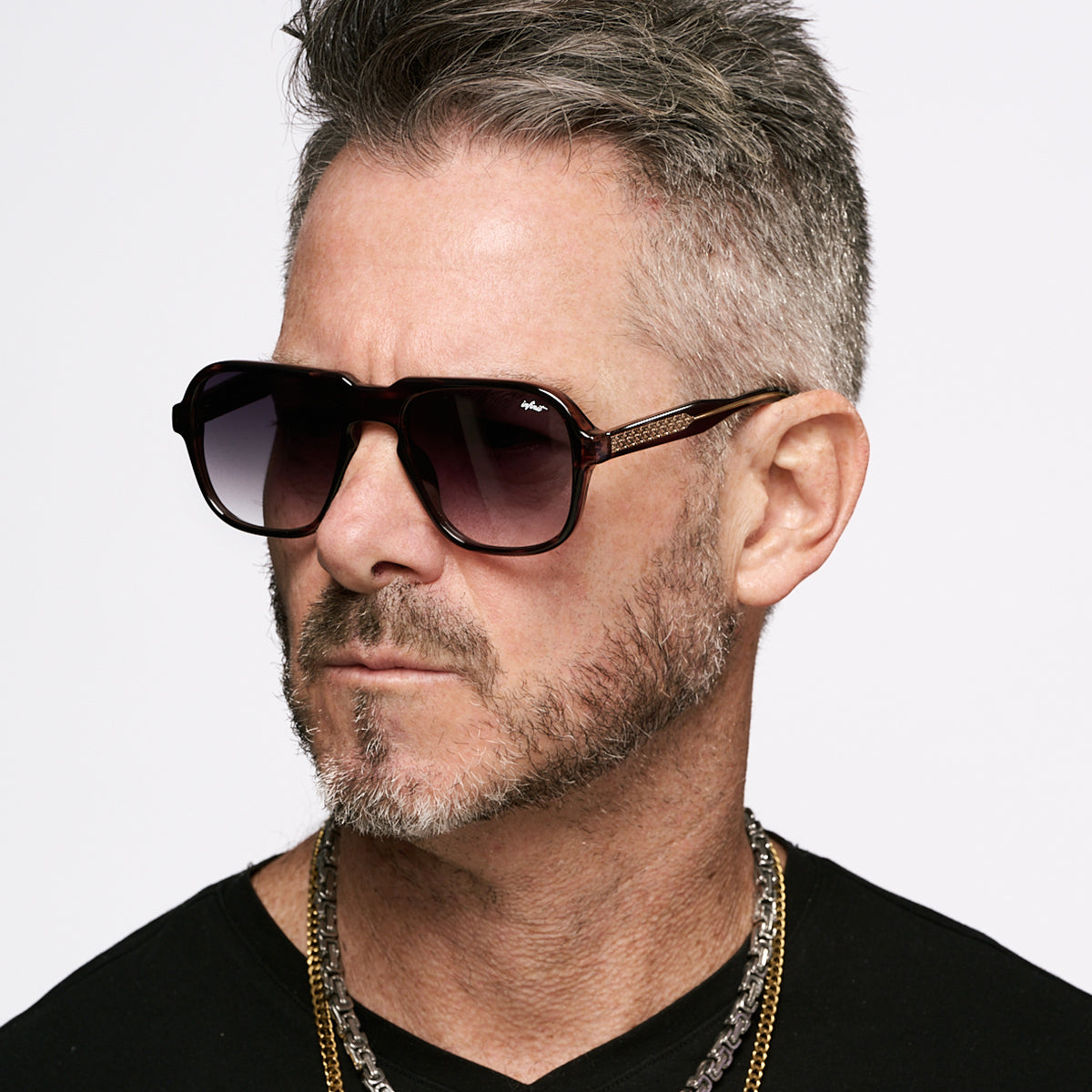 Anteojos de Sol - Burdeos Carey Wood Lente Gris Degrade