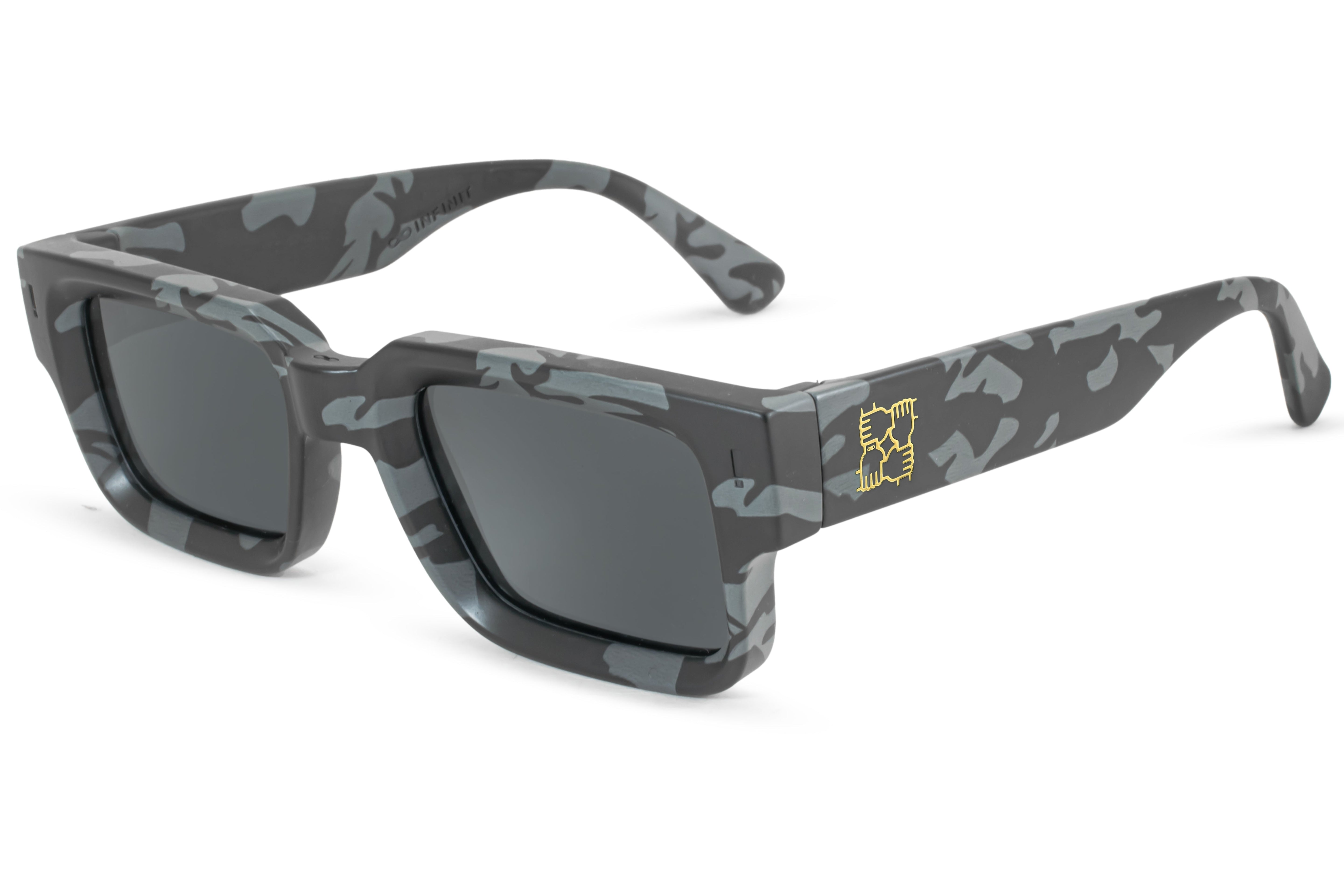 Anteojos De Sol - Exclamation - Gris Camouflage - Lente Gris