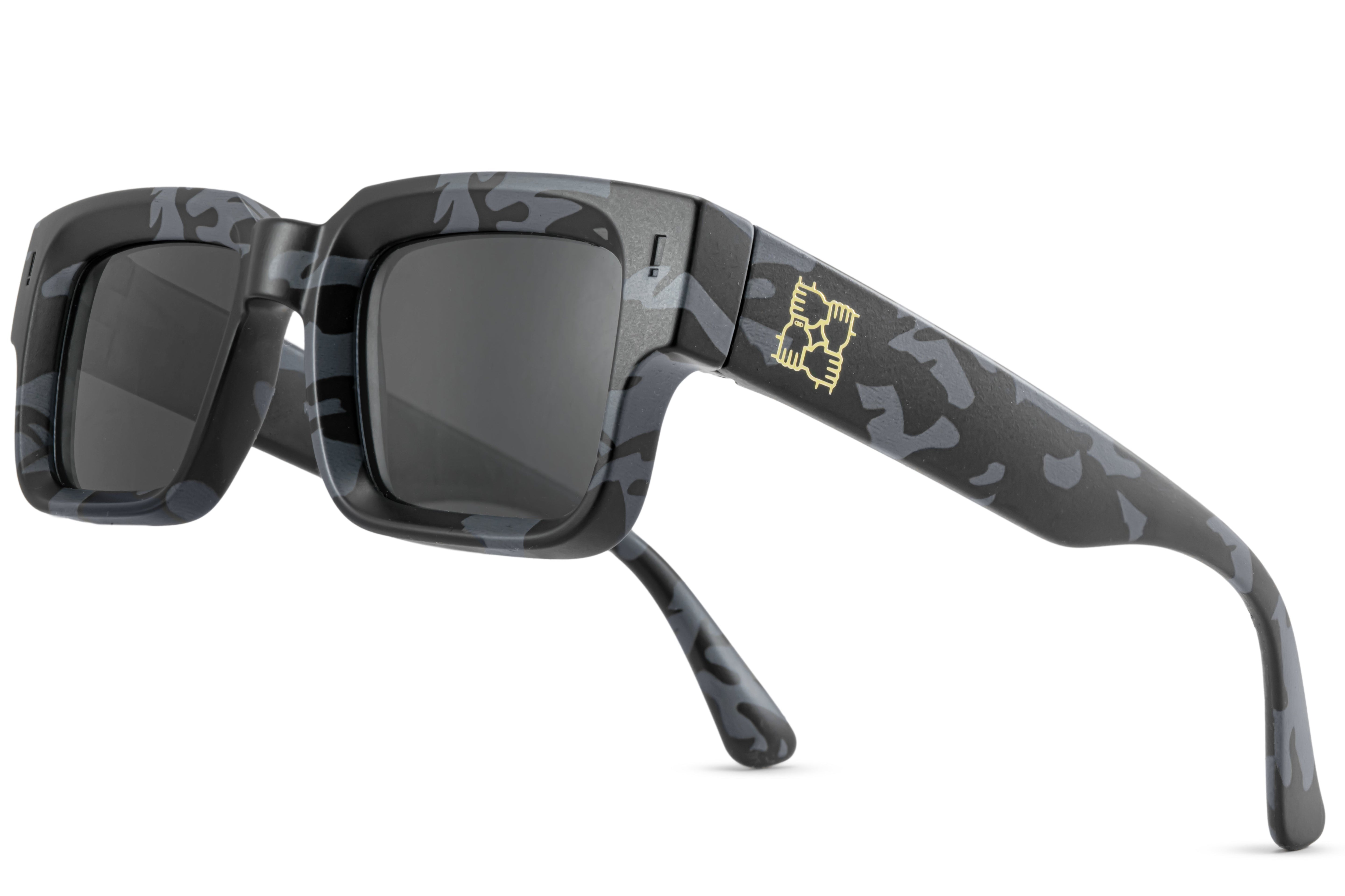 Anteojos De Sol - Exclamation - Gris Camouflage - Lente Gris