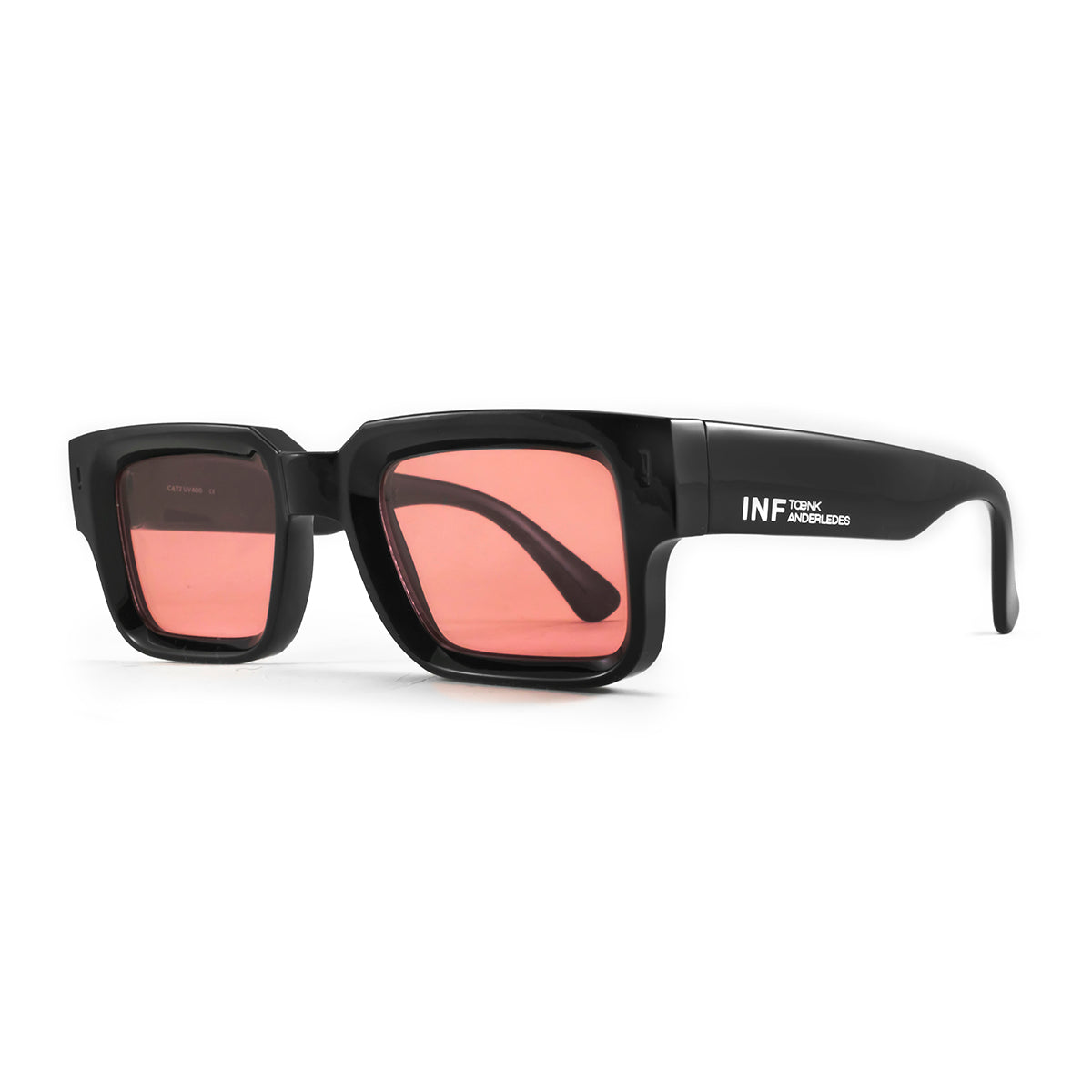 Anteojos de Sol - Exclamation - Negro Brillo - Lente Rosa