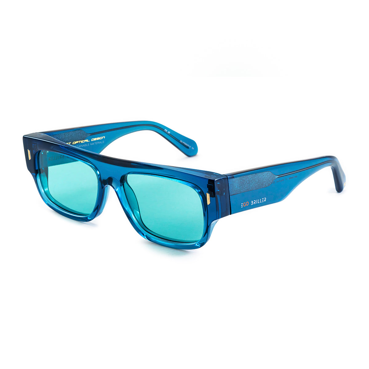 Anteojos De Sol - Glasgow Premium Series - Translucido Azul - Lente Turquesa Eco Sustentable