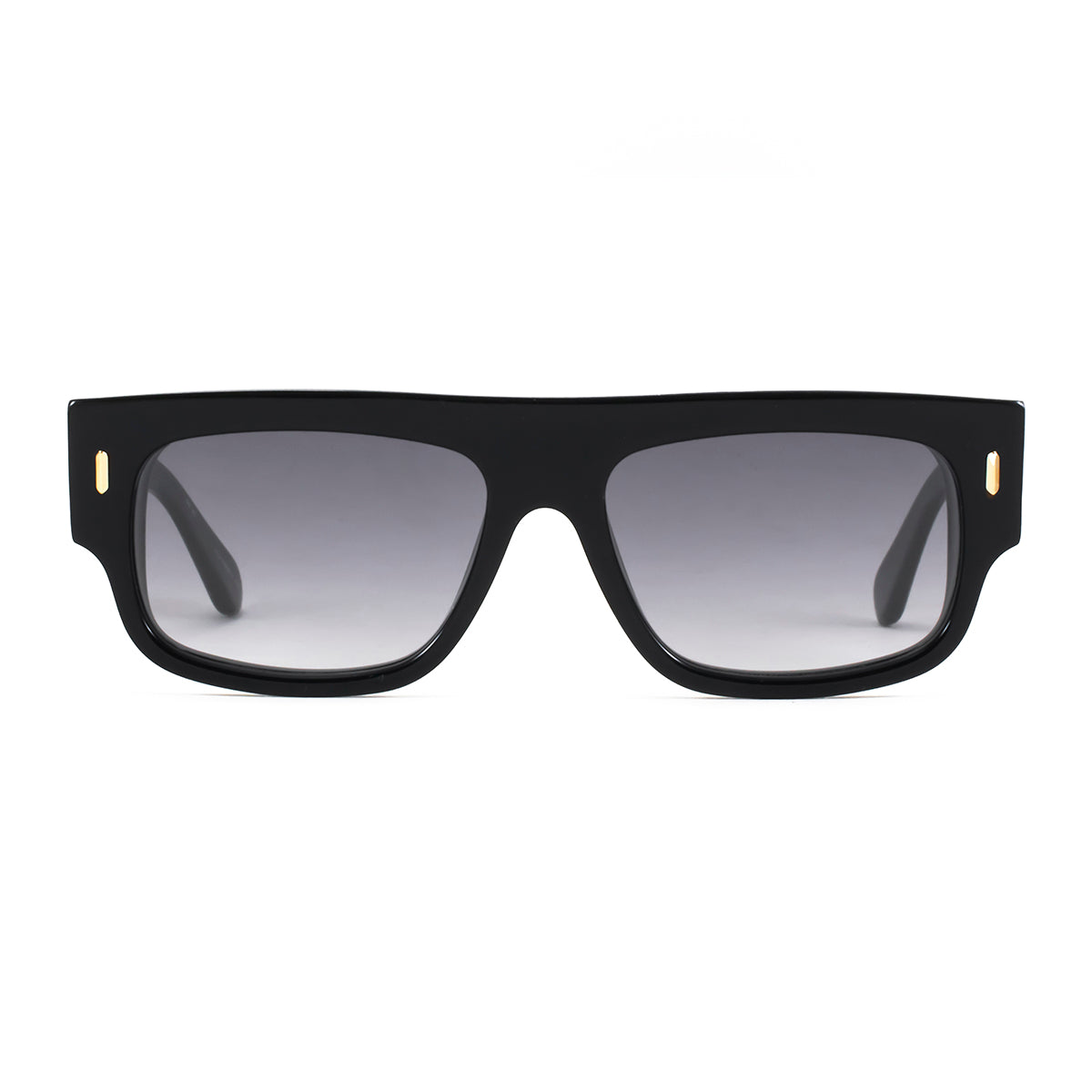 Anteojos De Sol - Glasgow Premium Series - Negro Brillo - Lente Gris Degrade Eco Sustentable
