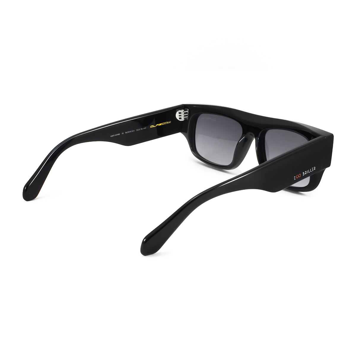 Anteojos De Sol - Glasgow Premium Series - Negro Brillo - Lente Gris Degrade Eco Sustentable