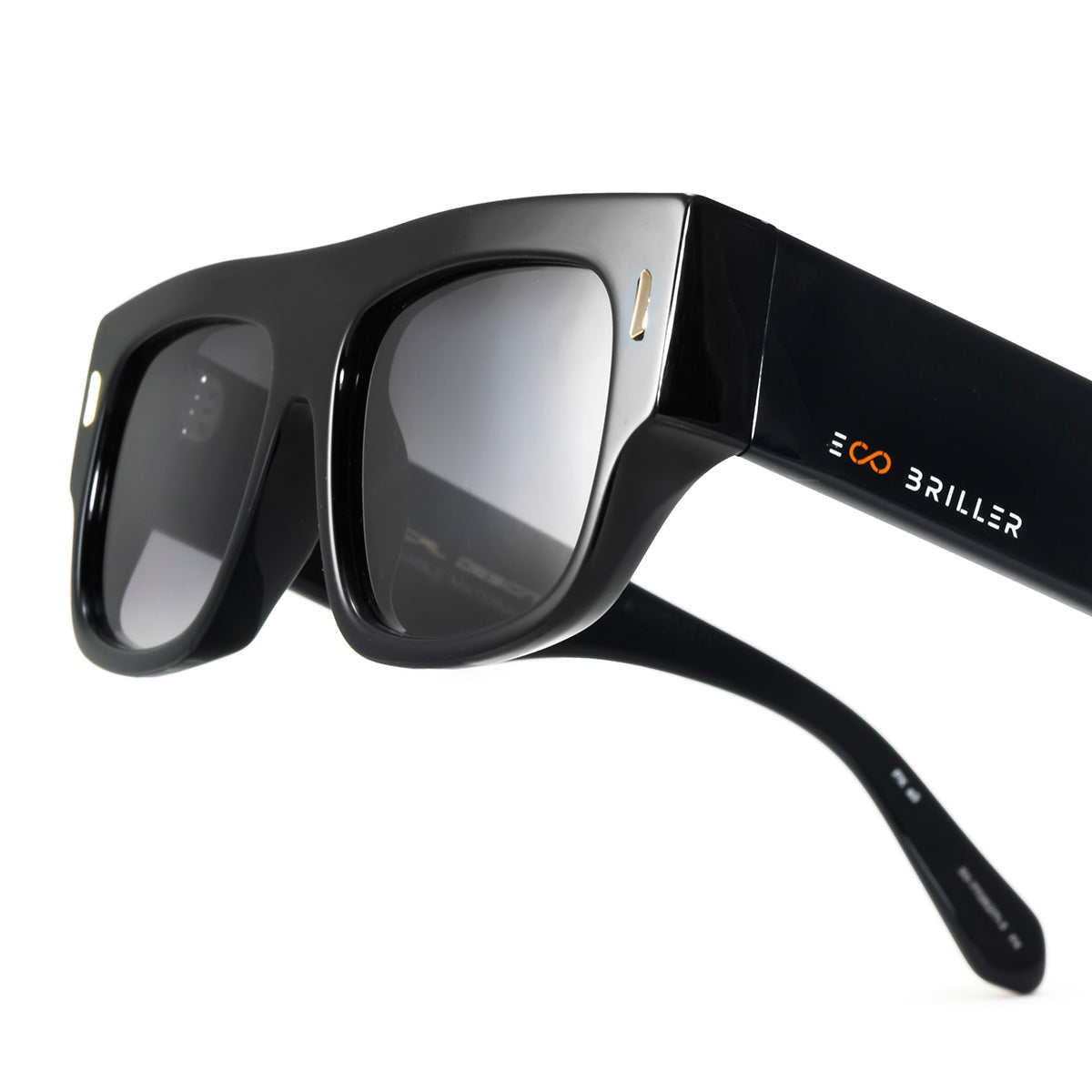 Anteojos De Sol - Glasgow Premium Series - Negro Brillo - Lente Gris Degrade Eco Sustentable