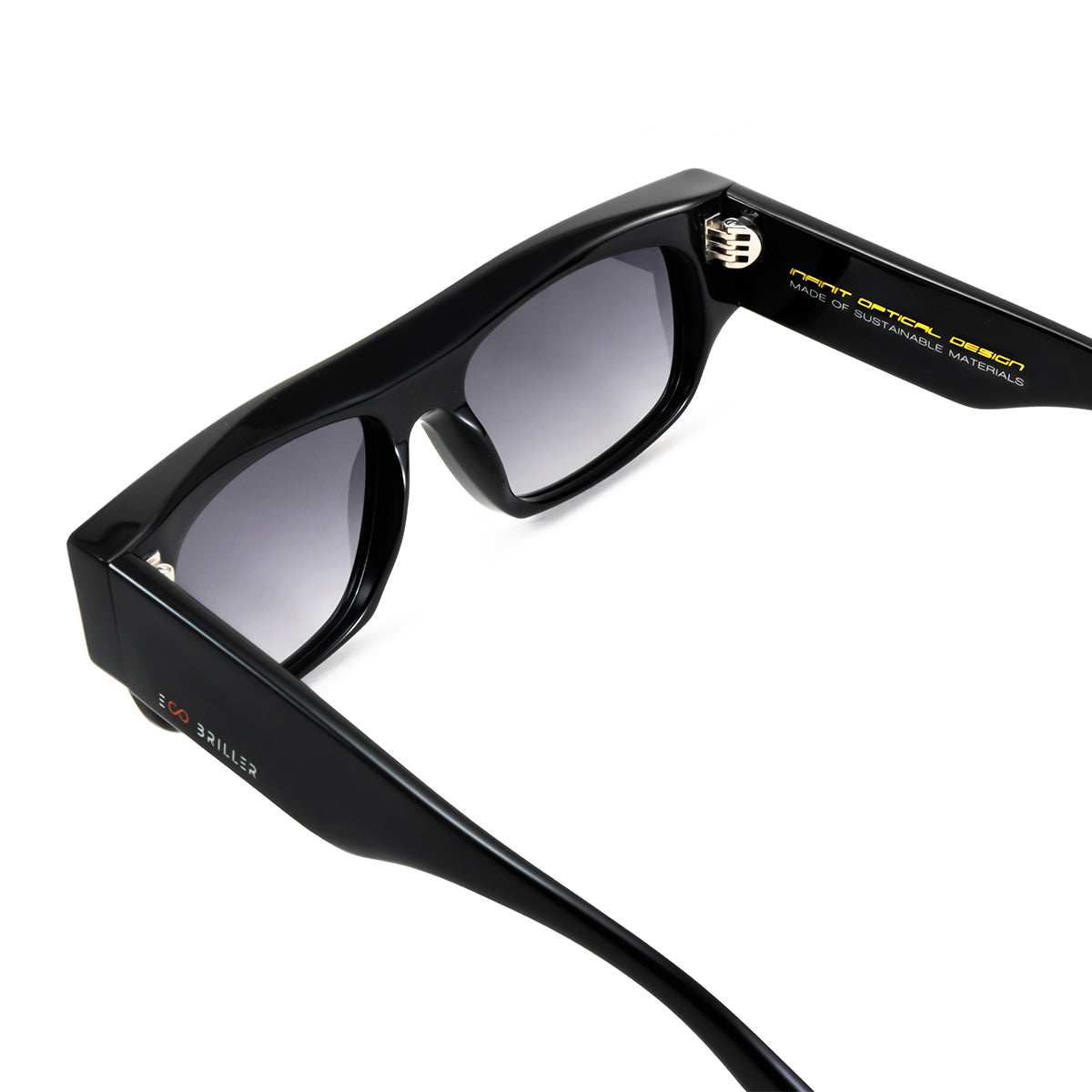 Anteojos De Sol - Glasgow Premium Series - Negro Brillo - Lente Gris Degrade Eco Sustentable