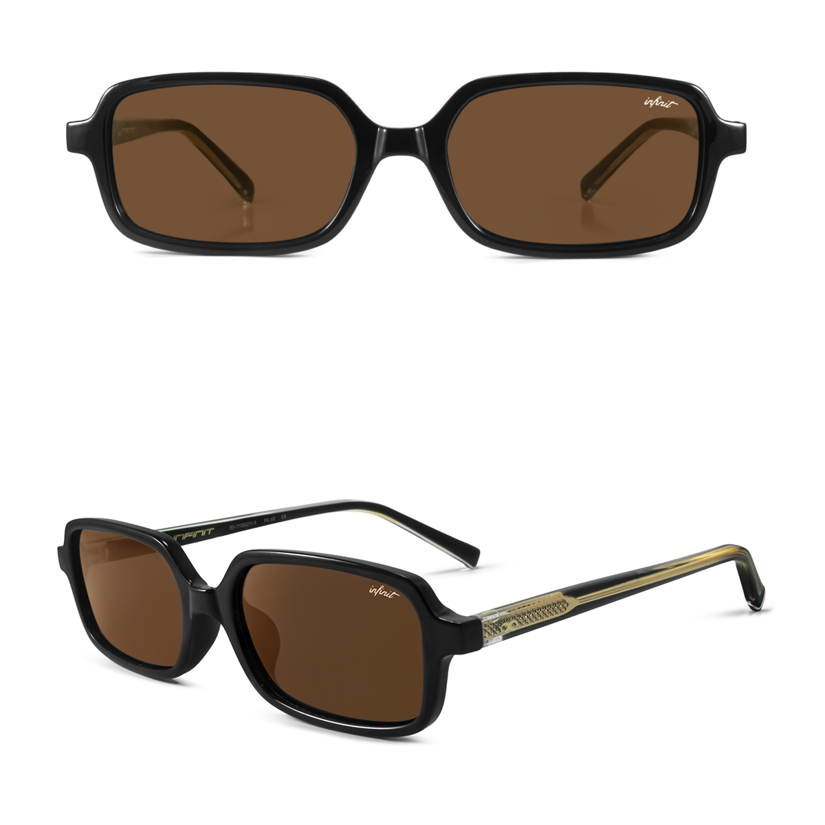 Anteojos de Sol - Glyze Negro Brillo Lente Marron