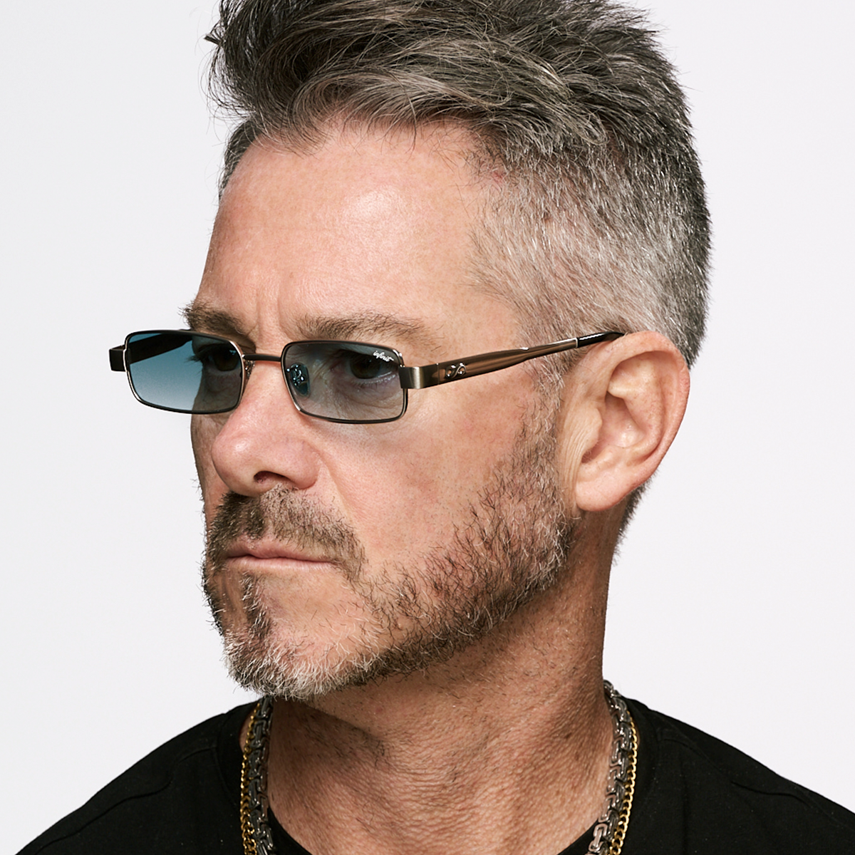 Anteojos de Sol - Honshu Plateado Lente Celeste Degrade