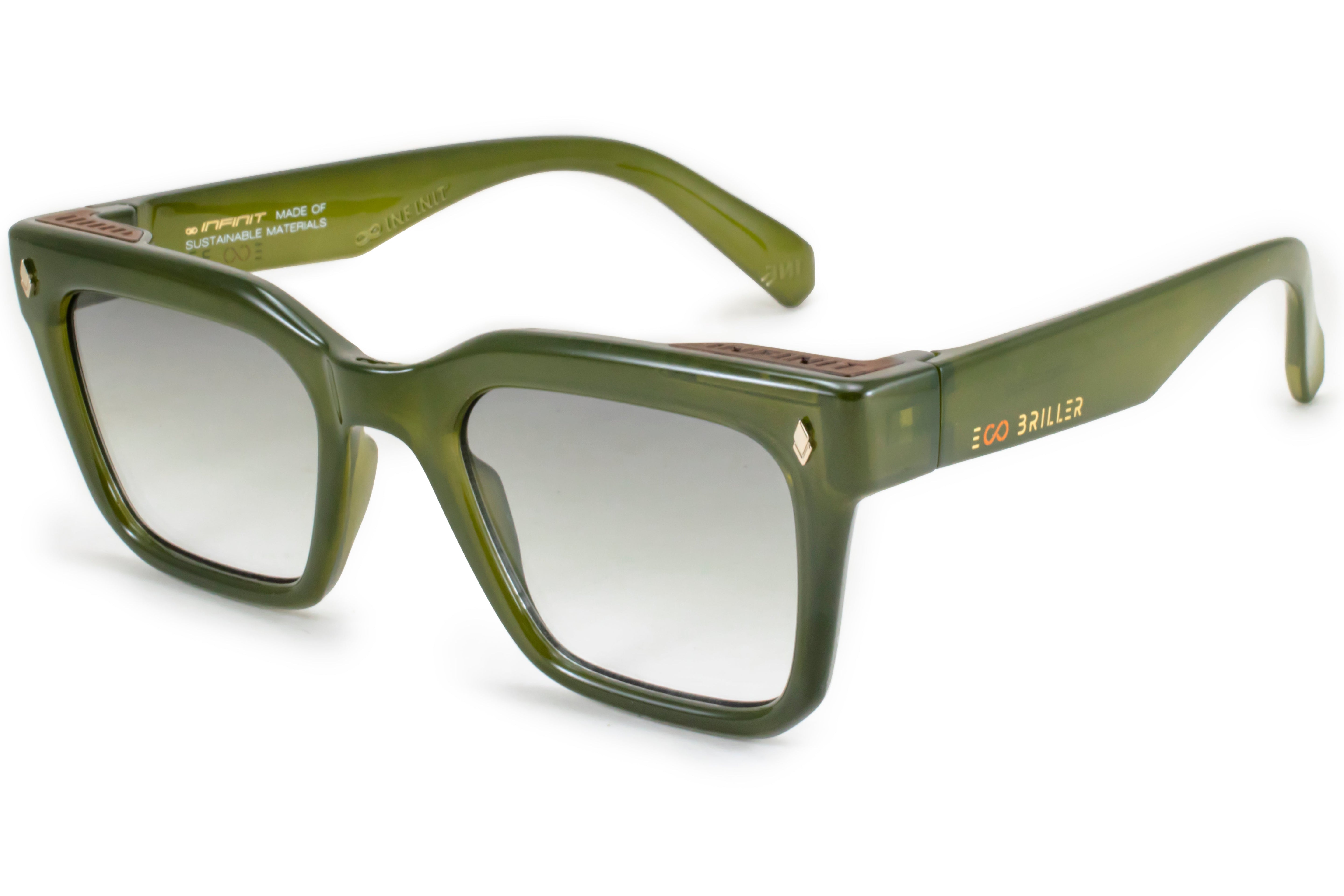 Anteojos De Sol - Jacobs - Milky Olive - Lente Verde Degrade Eco Sustentable