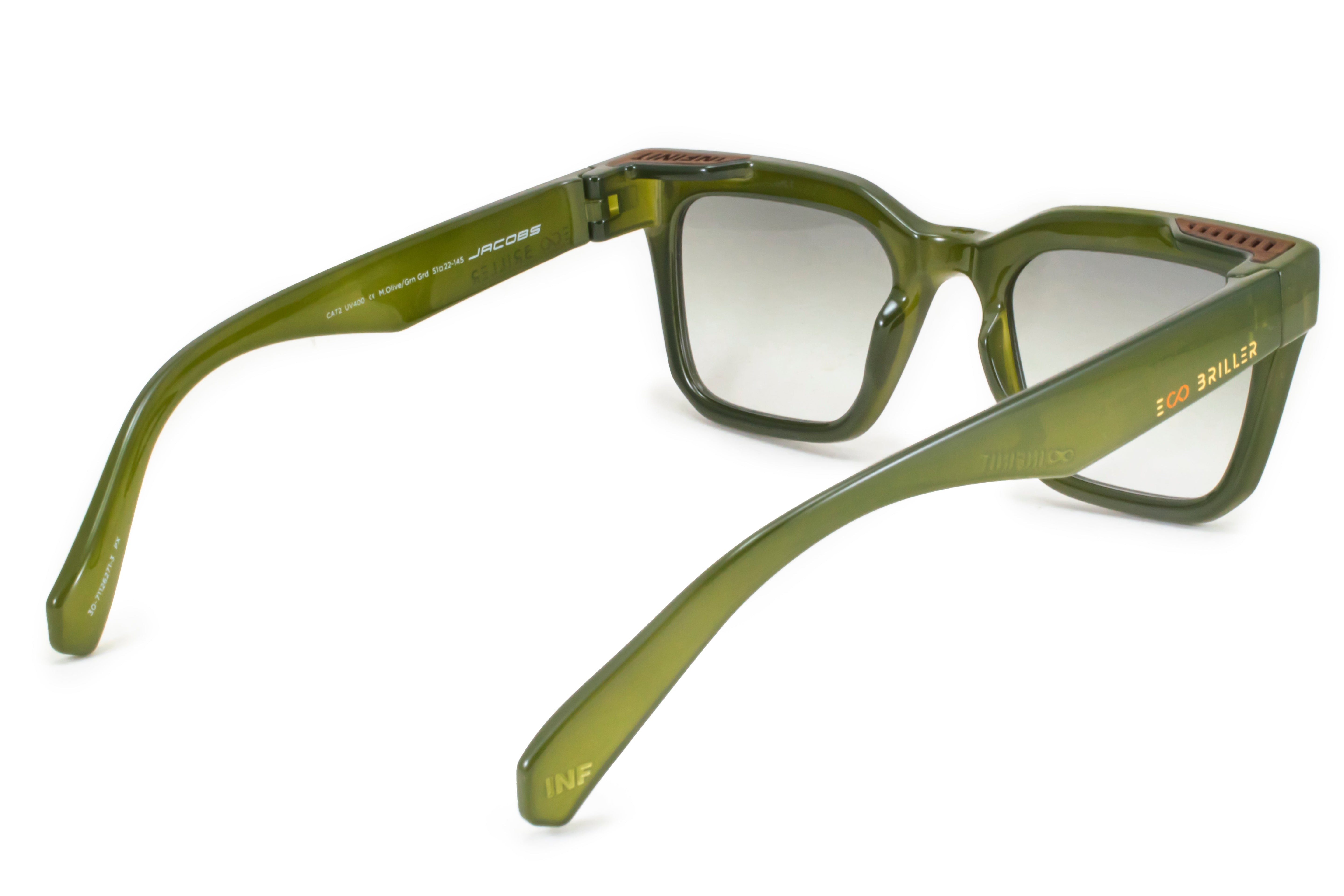 Anteojos De Sol - Jacobs - Milky Olive - Lente Verde Degrade Eco Sustentable