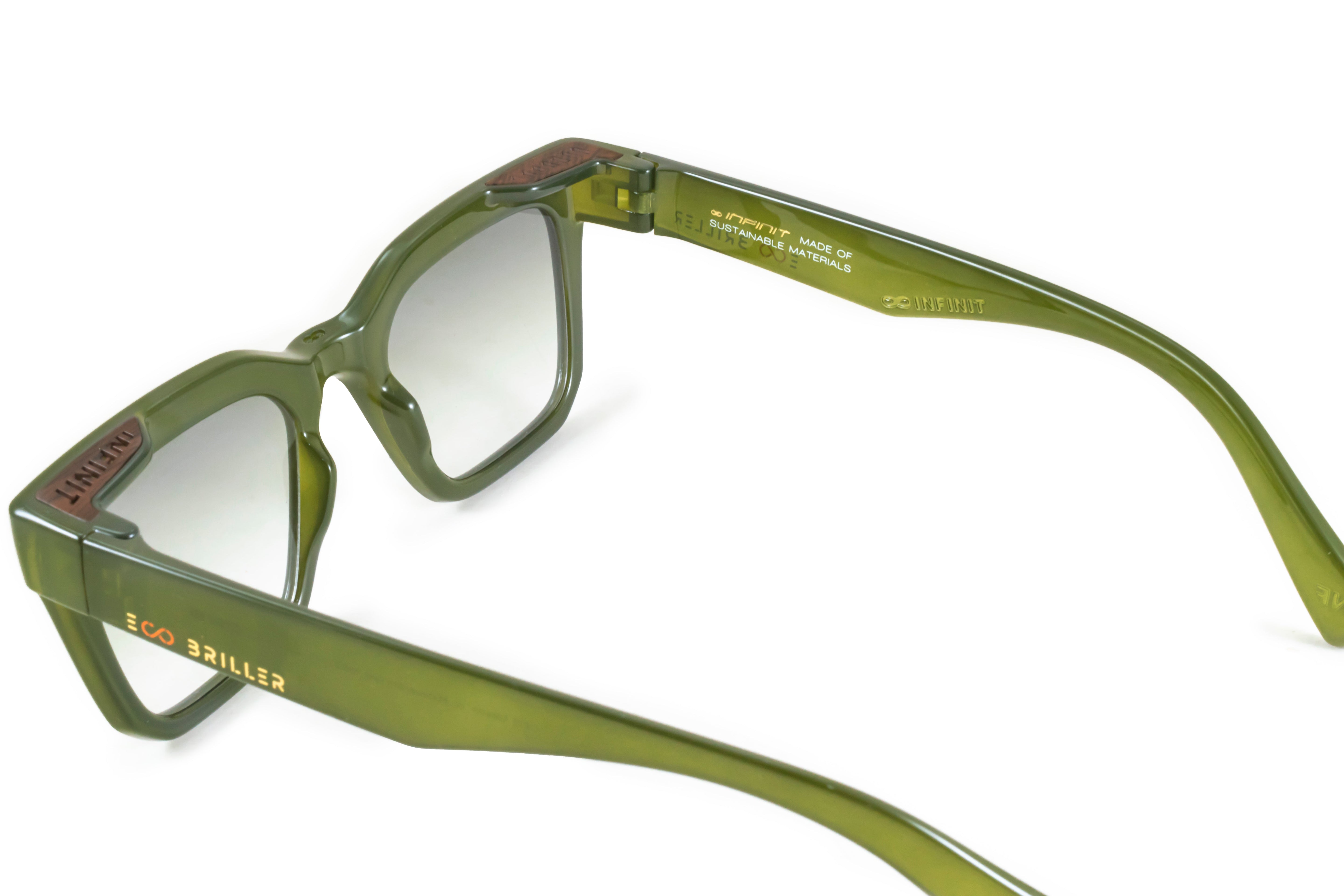 Anteojos De Sol - Jacobs - Milky Olive - Lente Verde Degrade Eco Sustentable