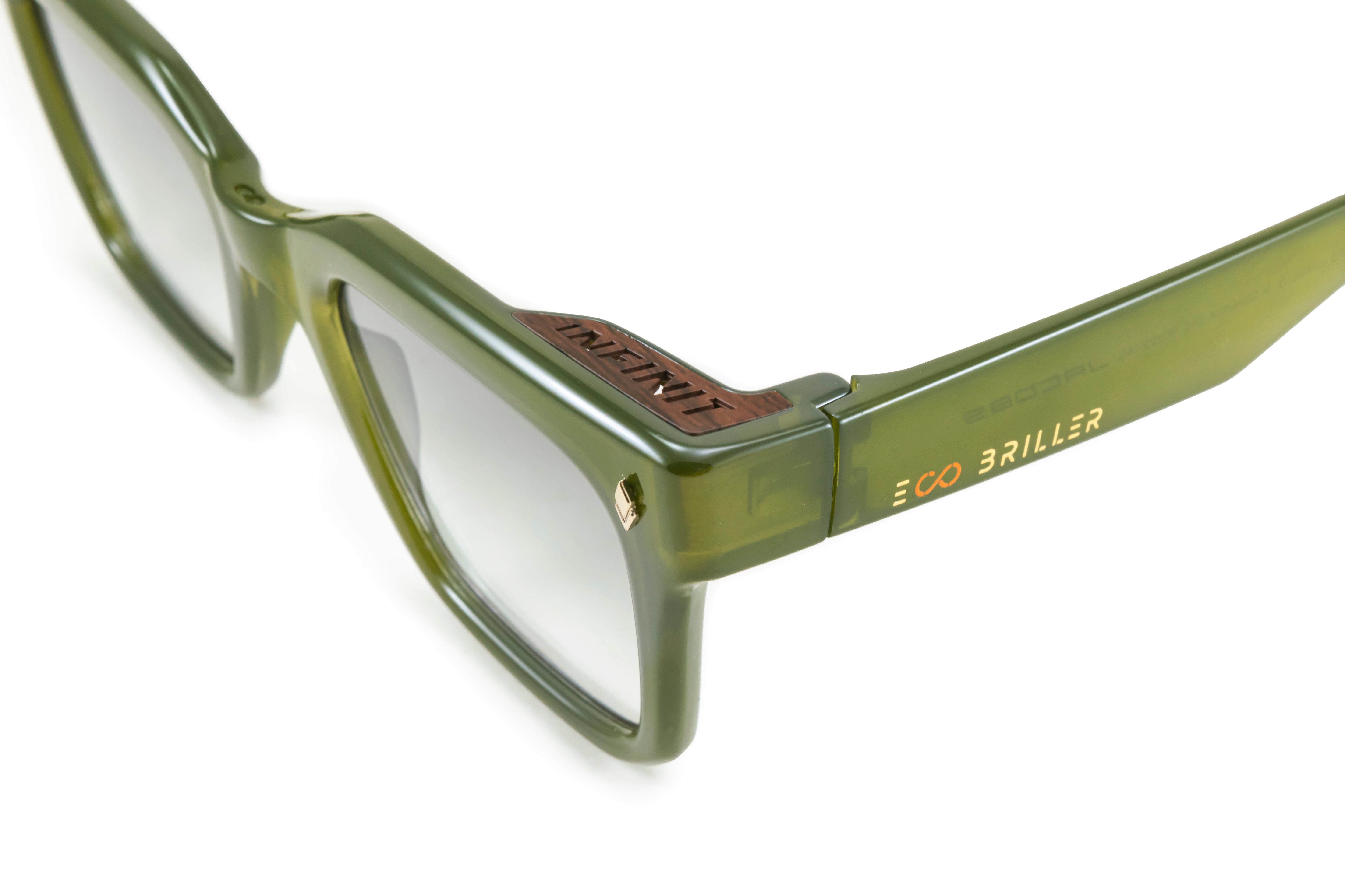 Anteojos De Sol - Jacobs - Milky Olive - Lente Verde Degrade Eco Sustentable