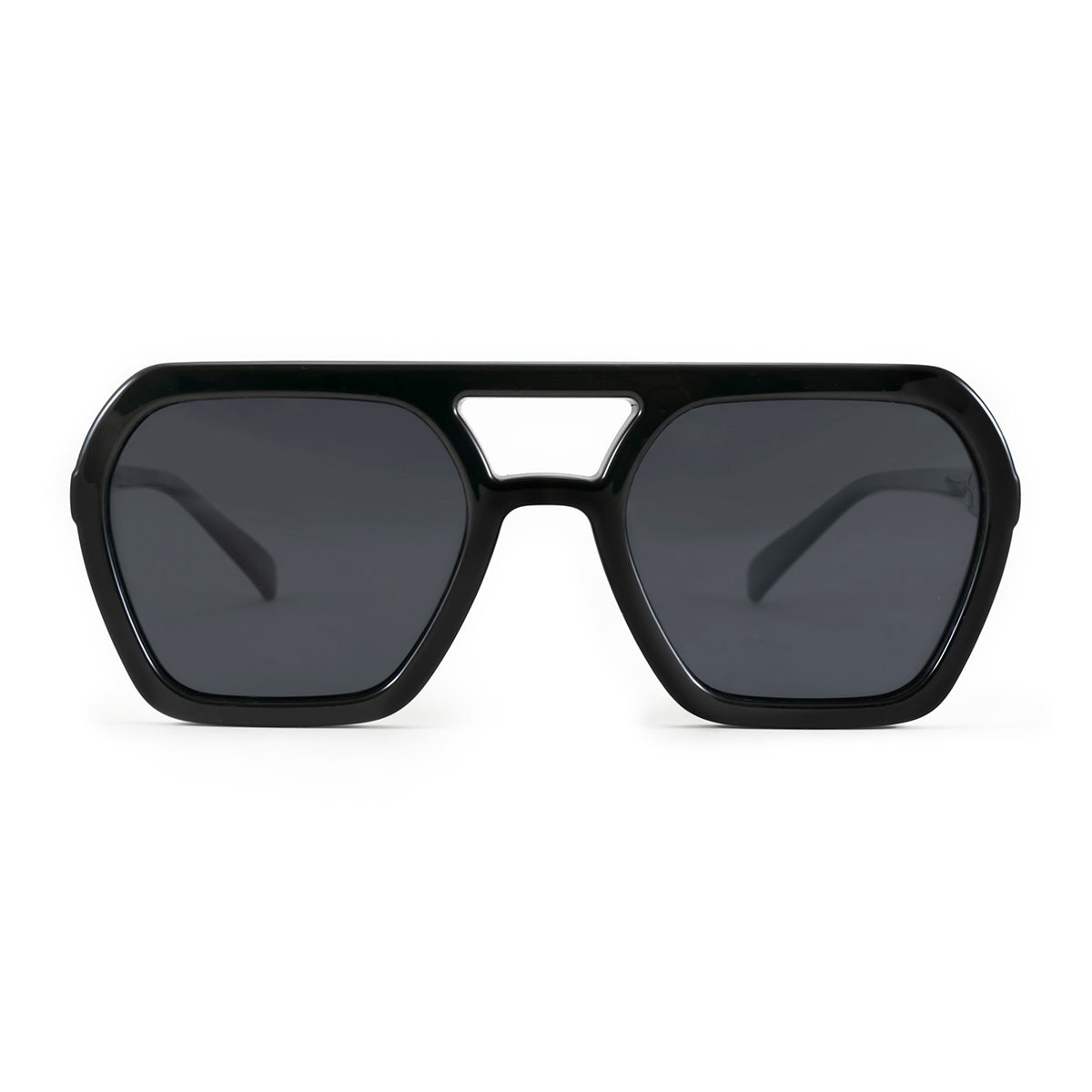 Anteojos de Sol Lyon Negro Brillo Lente polarizada gris