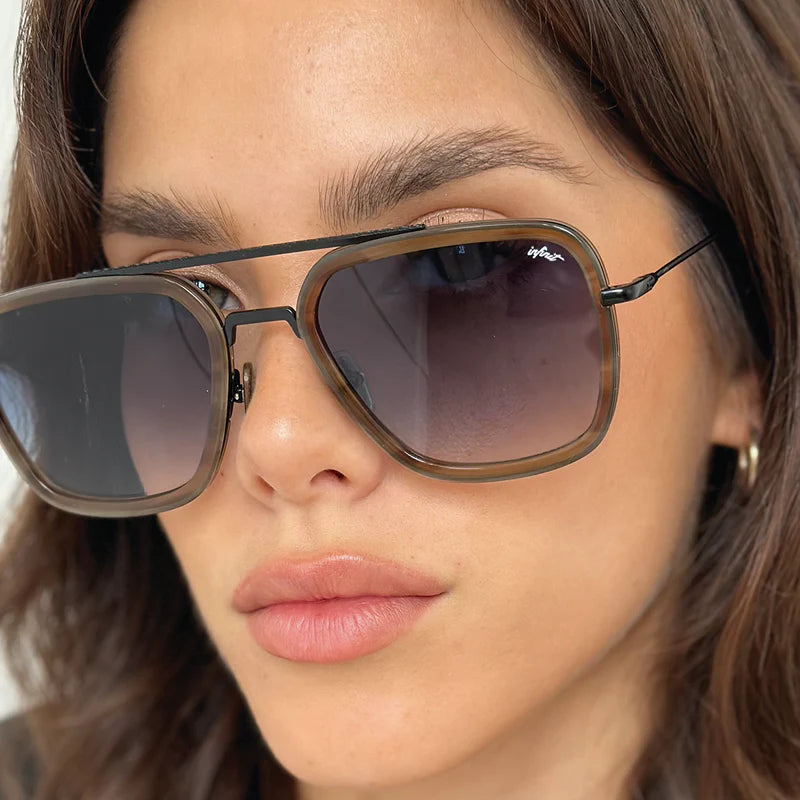 Anteojos De Sol Infinit Luxury Series - Montecarlo - Carey Lente Gris Degrade