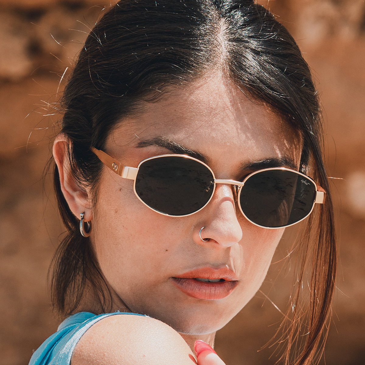 PREVENTA - Anteojos De Sol - Alaska - Dorado - Lente Gris