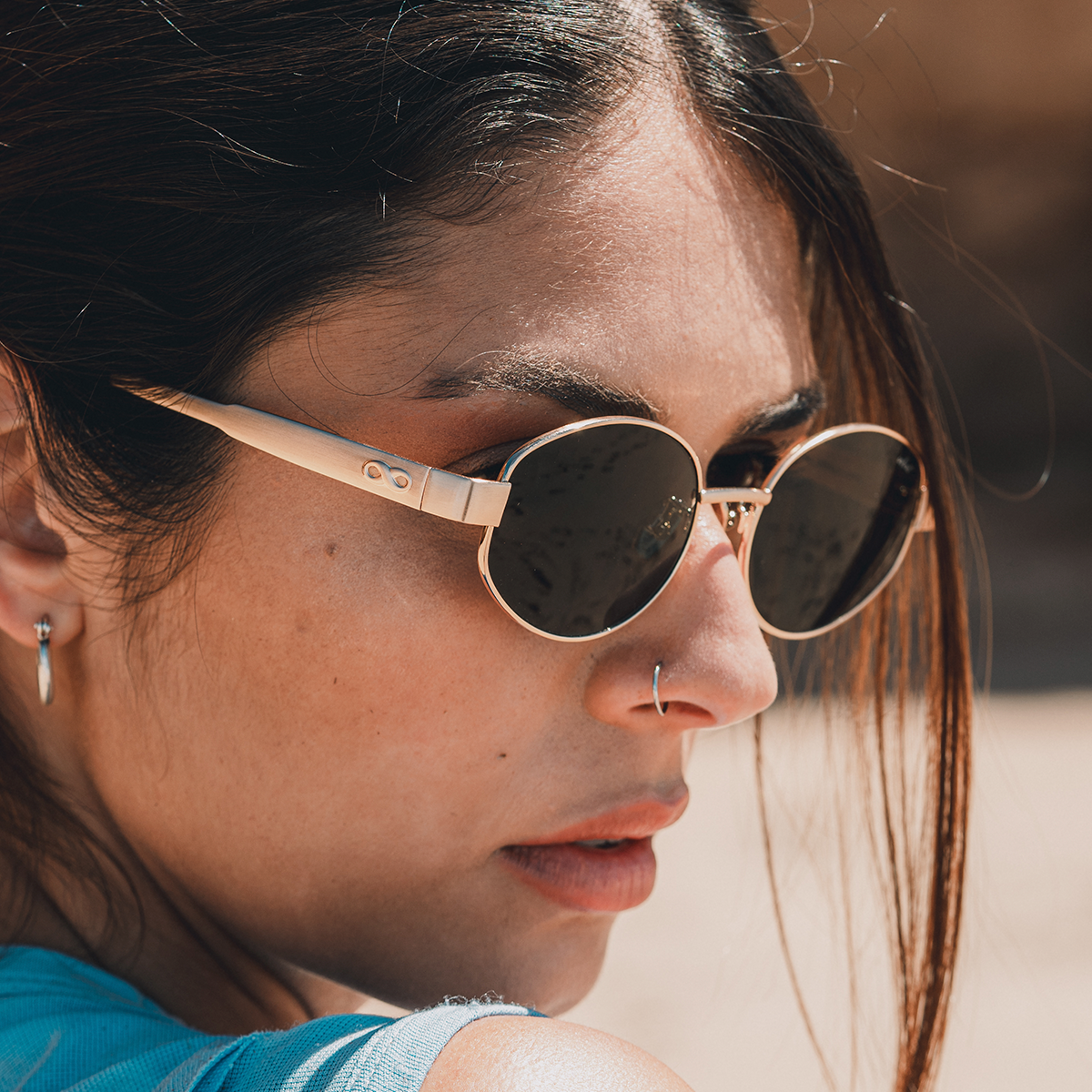 PREVENTA - Anteojos De Sol - Alaska - Dorado - Lente Gris