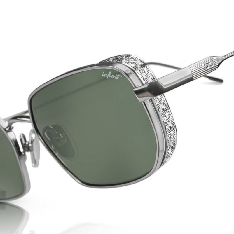 Anteojos de Sol - Palmyra - Plateado - Lente Verde