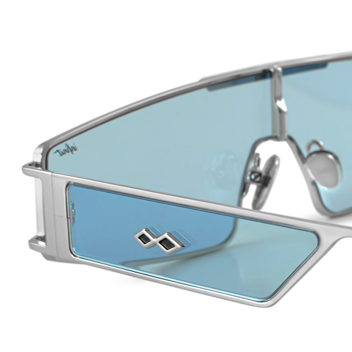 Anteojos de Sol - Panoramic Plateado Lente Celeste