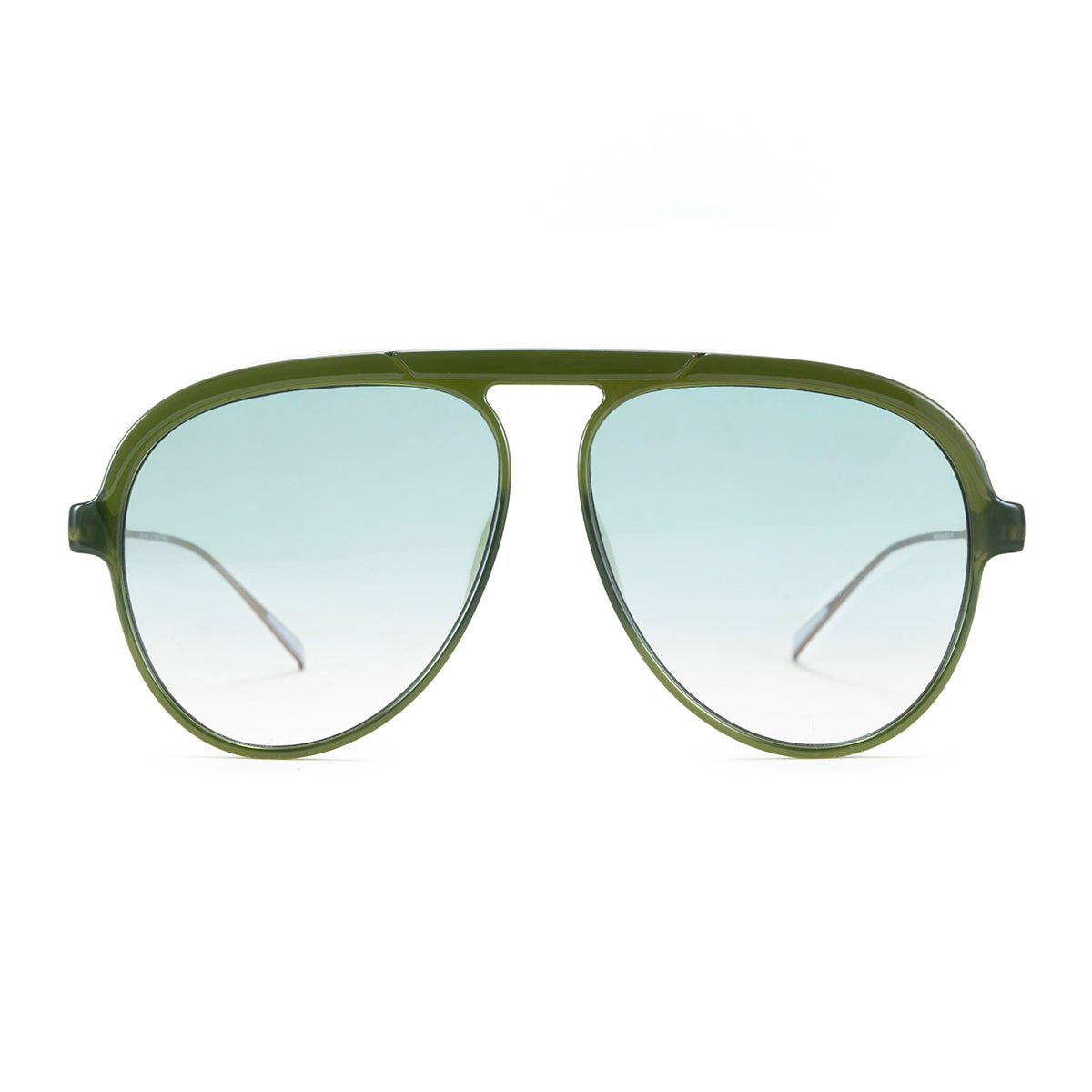 Anteojos De Sol - Paris Special Metal Edition - Milky Olive - Lente Oliva Degrade
