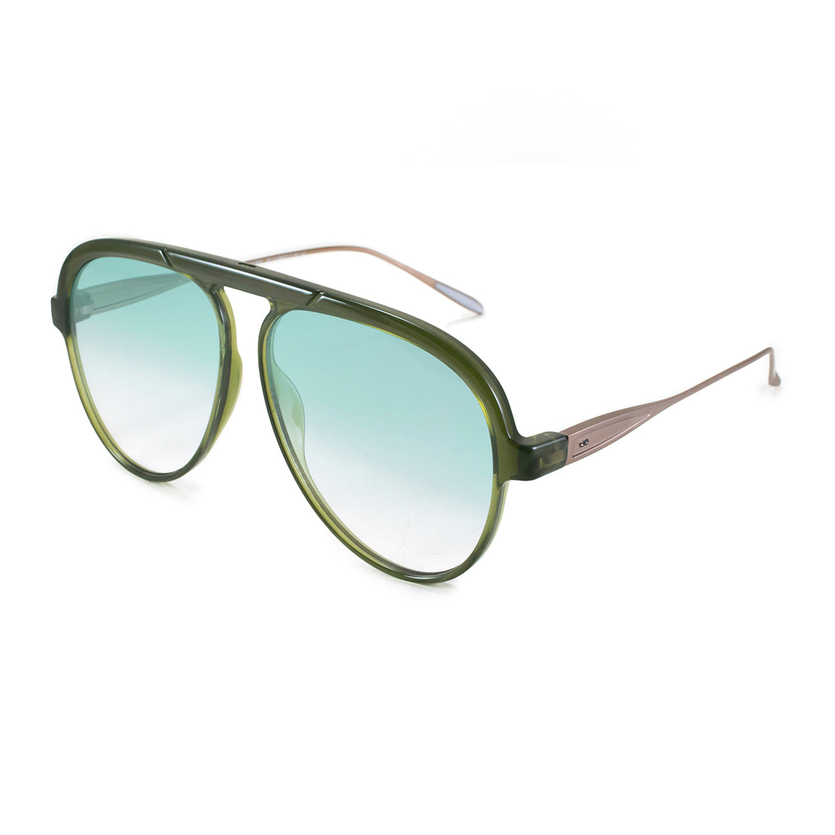 Anteojos De Sol - Paris Special Metal Edition - Milky Olive - Lente Oliva Degrade
