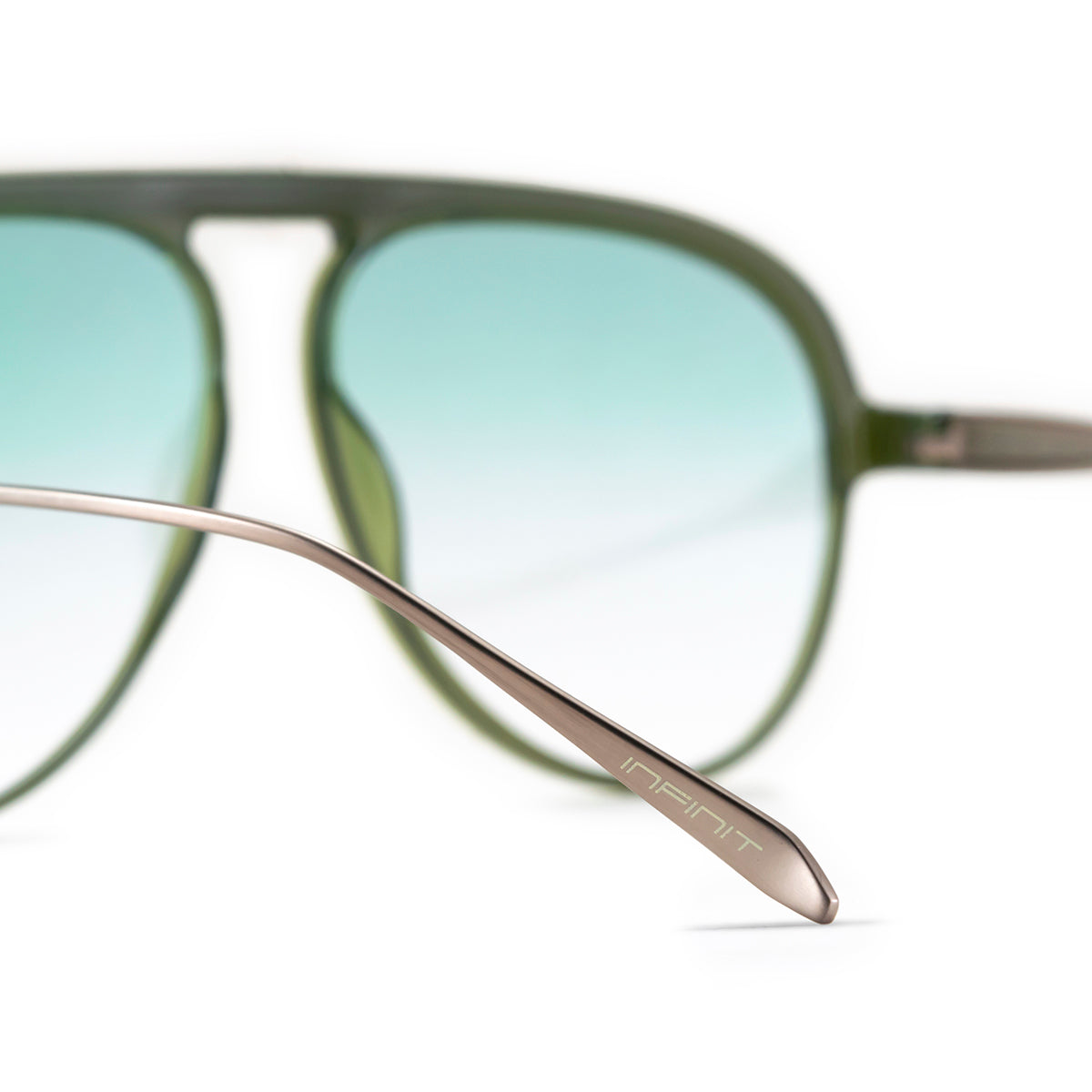 Anteojos De Sol - Paris Special Metal Edition - Milky Olive - Lente Oliva Degrade