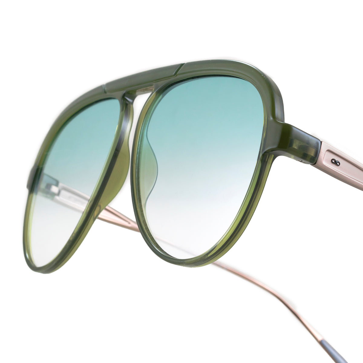 Anteojos De Sol - Paris Special Metal Edition - Milky Olive - Lente Oliva Degrade