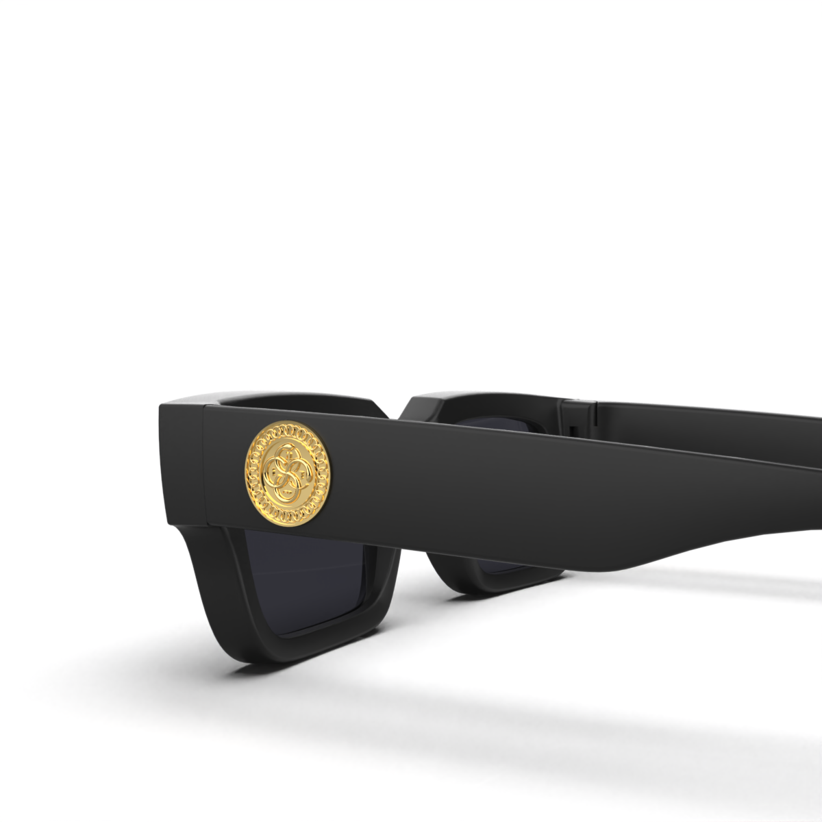 Anteojos De Sol Infinit Luxury Series - Exclamation - Negro Mate - Lente Gris Uroboro Metal
