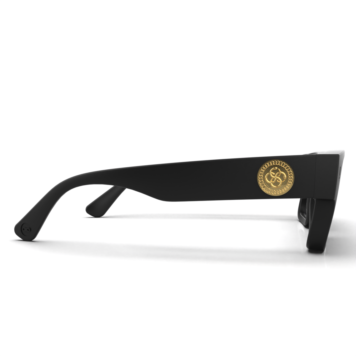 Anteojos De Sol Infinit Luxury Series - Exclamation - Negro Mate - Lente Gris Uroboro Metal