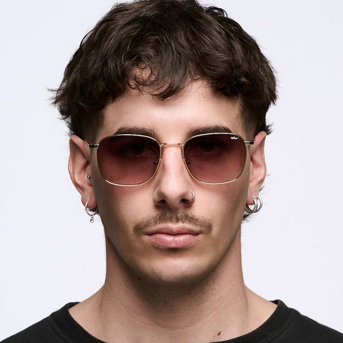 Anteojos de Sol - Secchia Dorado Lente Marron Degrade