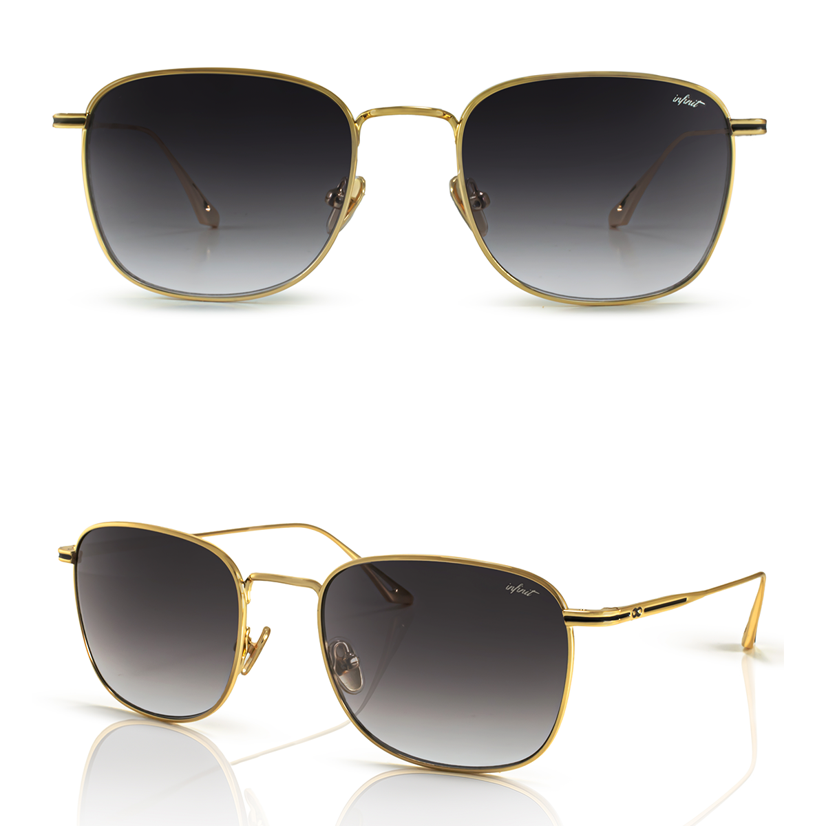 Anteojos de Sol - Secchia Dorado Lente Gris Degrade