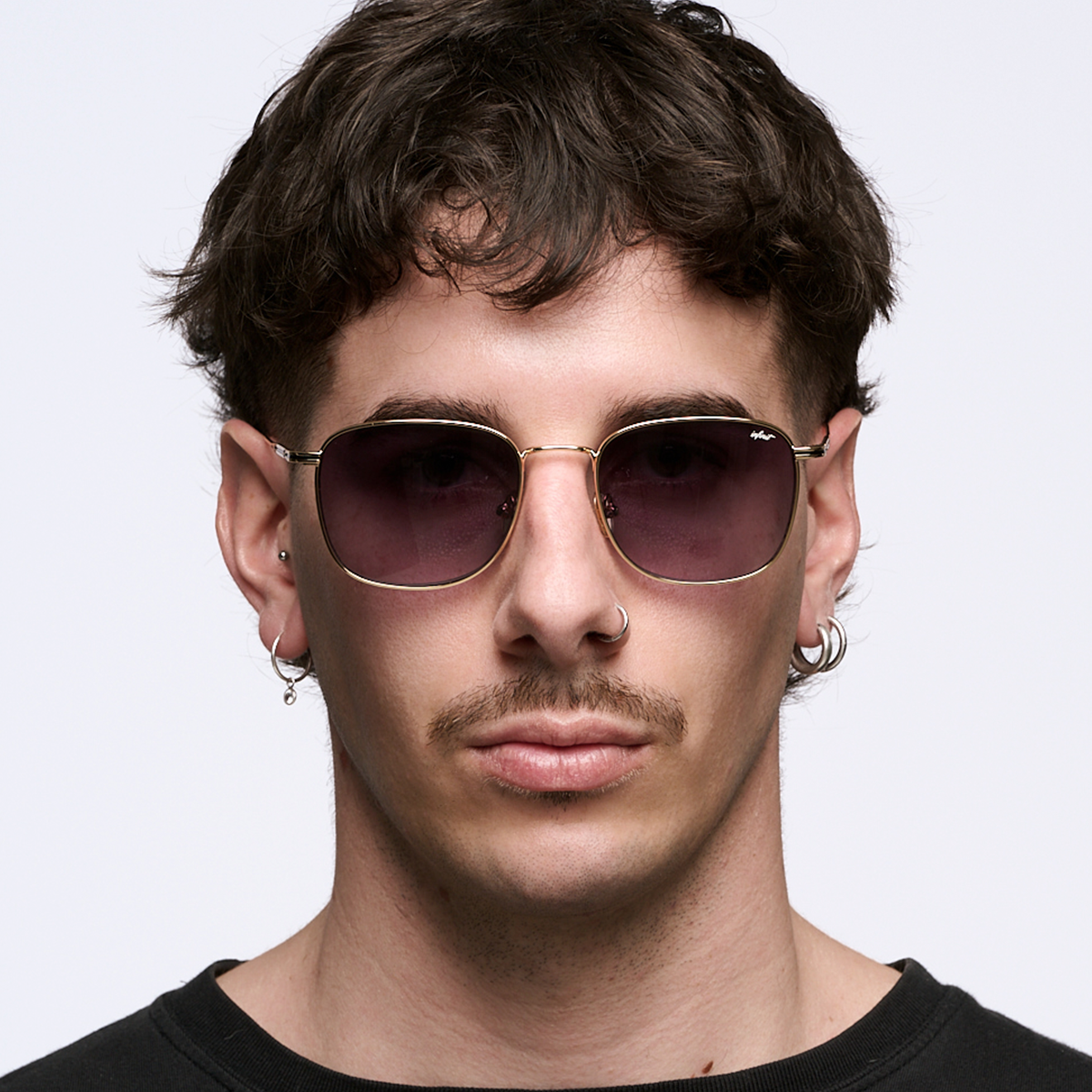 Anteojos de Sol - Secchia Dorado Lente Gris Degrade