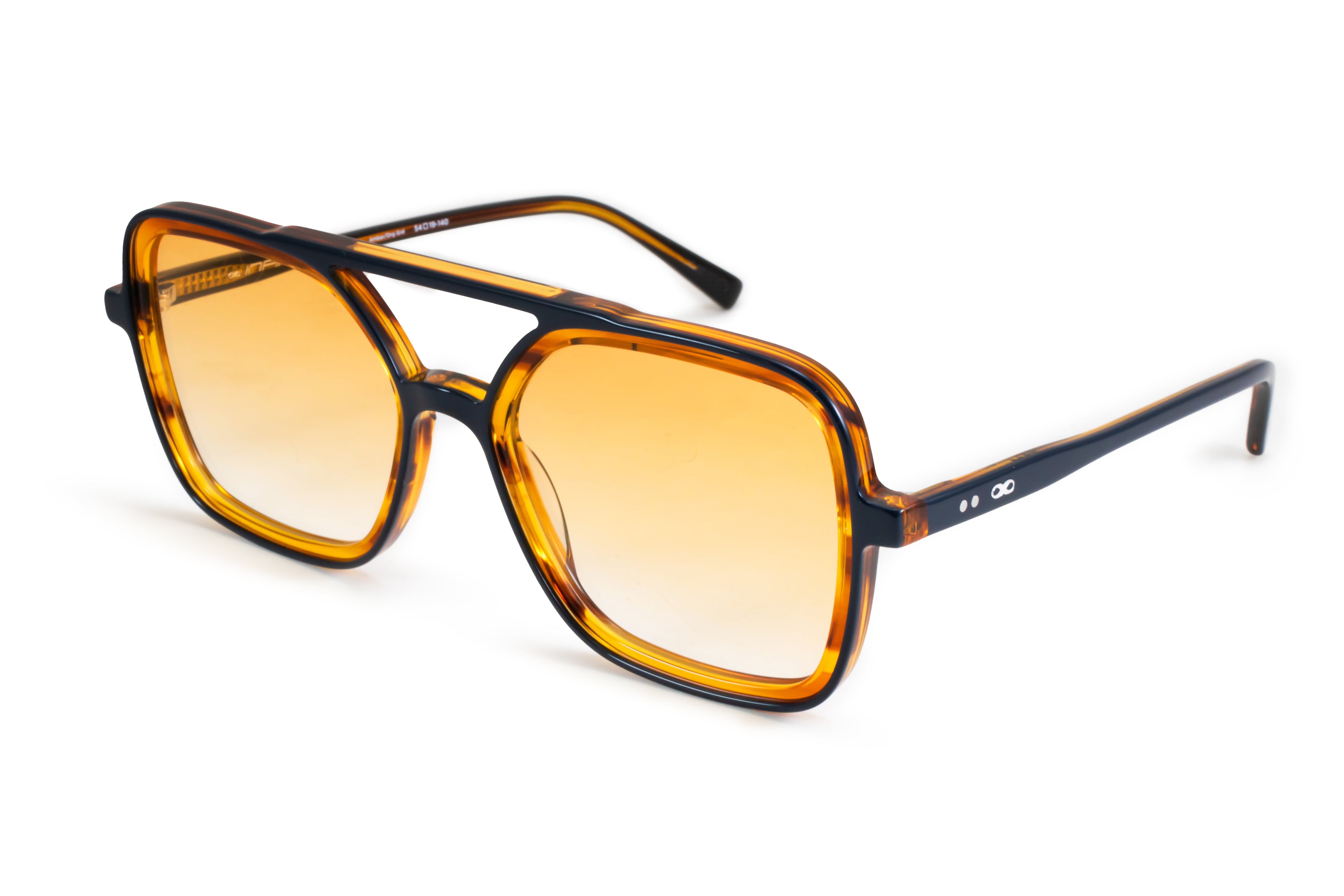 Anteojos De Sol Premium Series - Seul - Ambar Carey - Lente Naranja Degrade