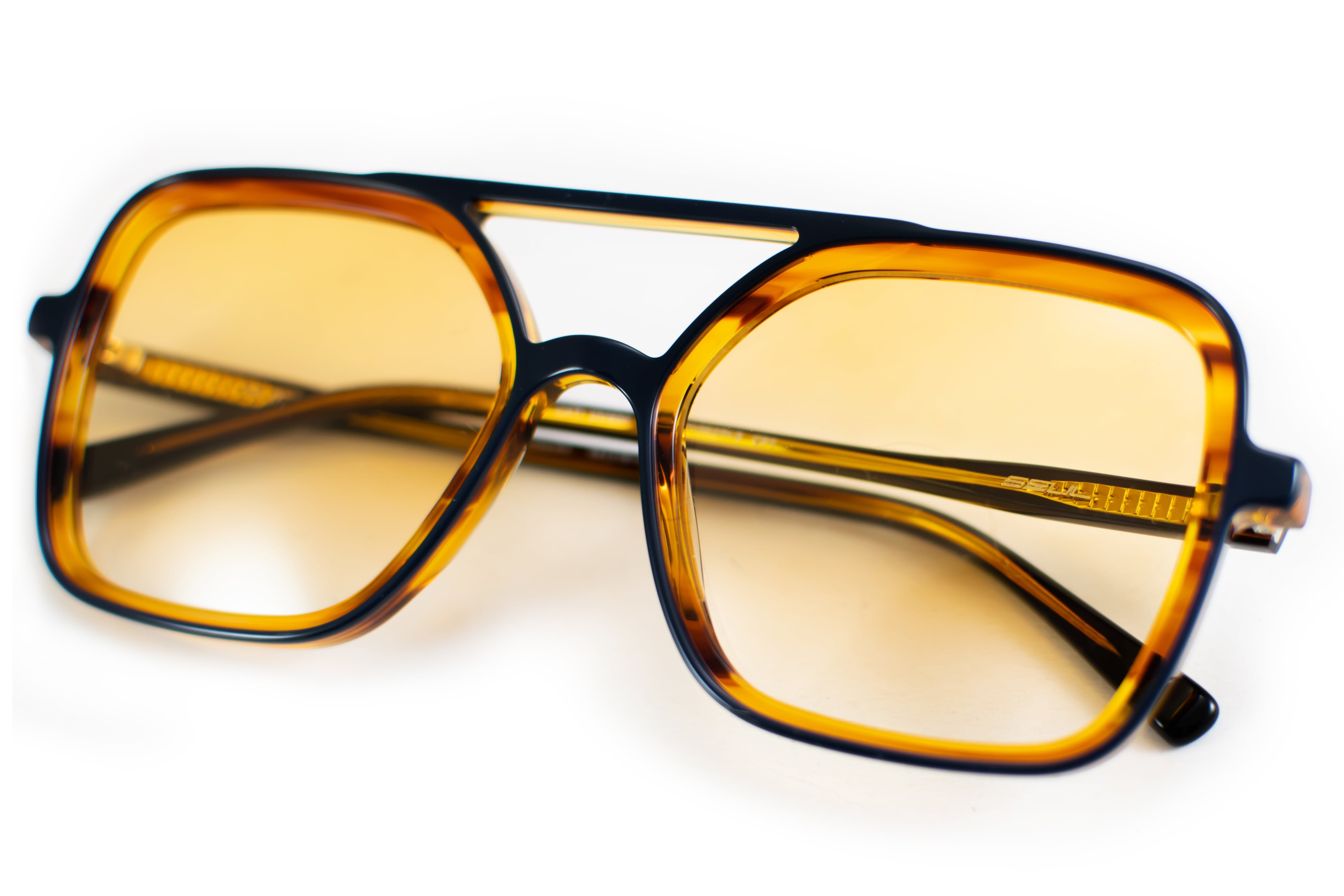 Anteojos De Sol Premium Series - Seul - Ambar Carey - Lente Naranja Degrade