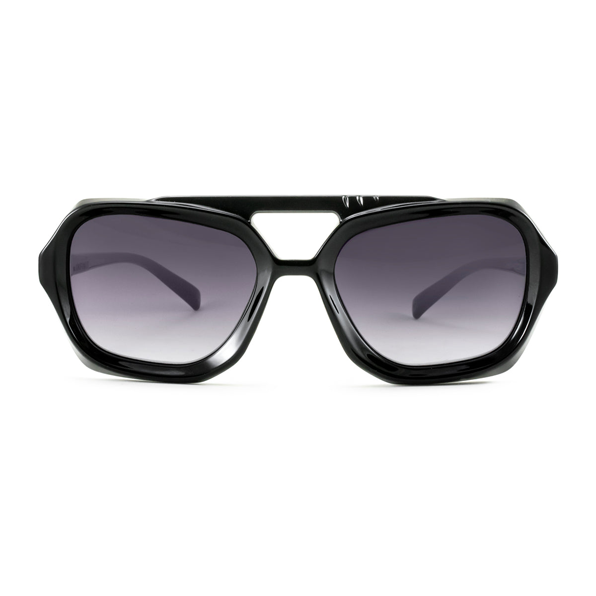 Tiger Sunglasses Black Shiny Grey Gradient Lens Infinit