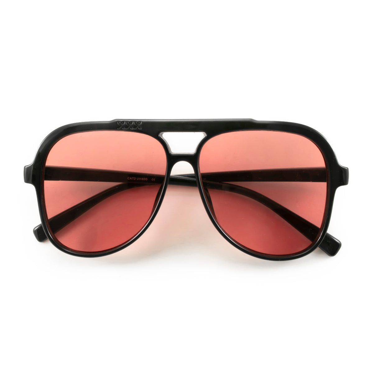 Anteojos de Sol - Triple XXX - Negro Brillo - Lente rosa