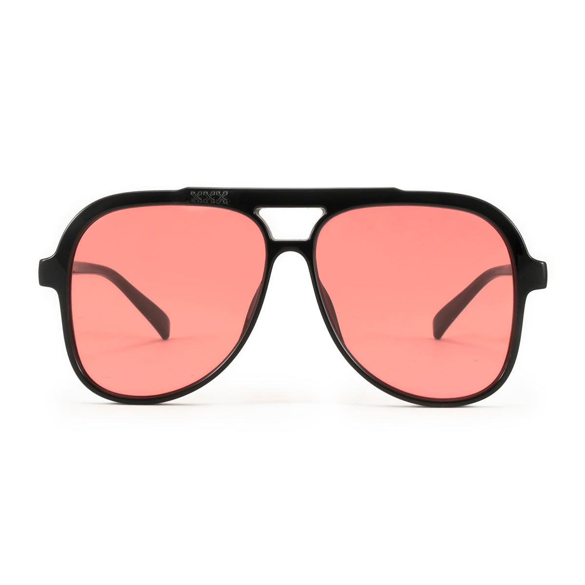 Anteojos de Sol - Triple XXX - Negro Brillo - Lente rosa